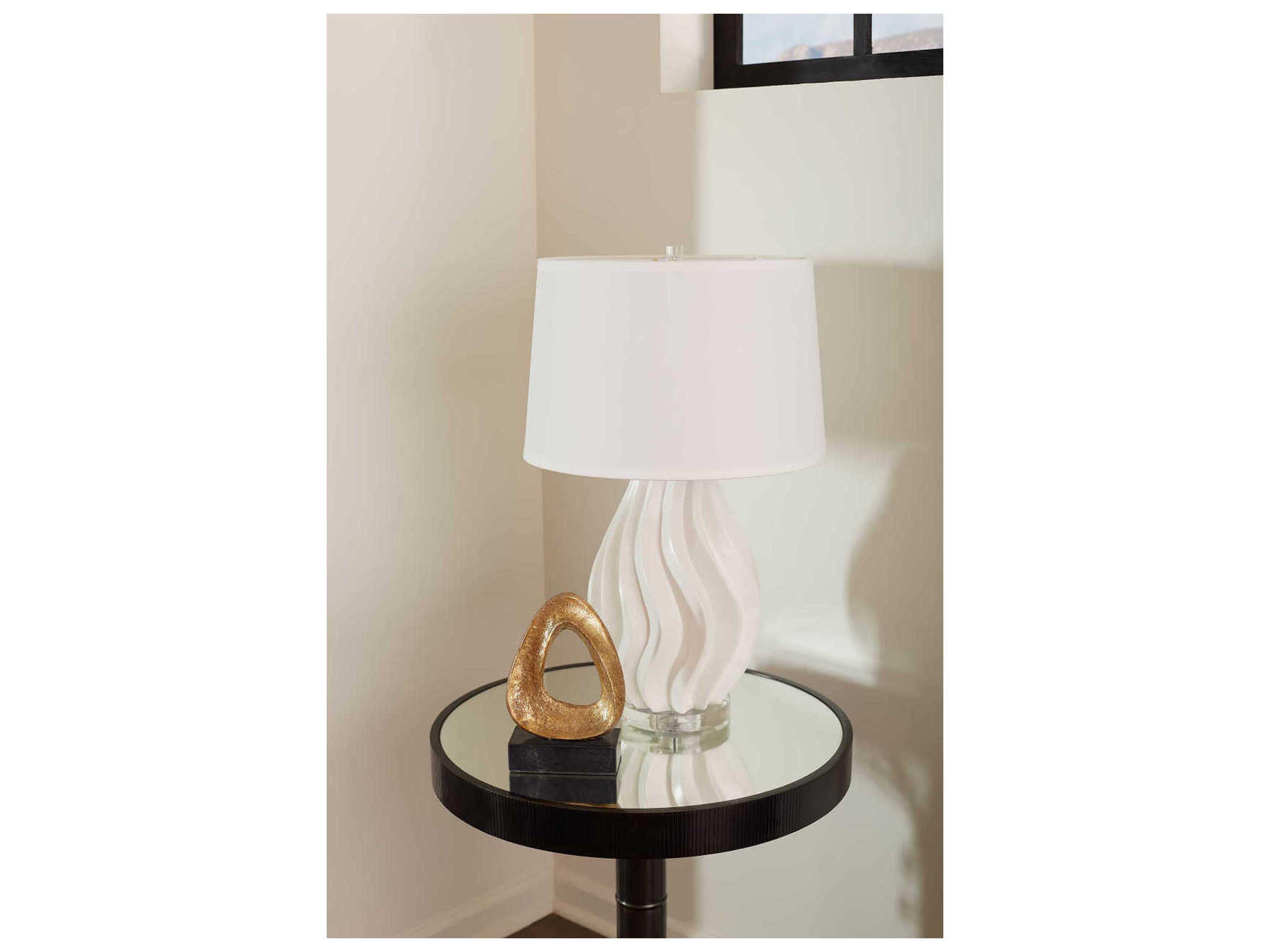 Villa & House Tulum Ivory Frost White Table Lamp