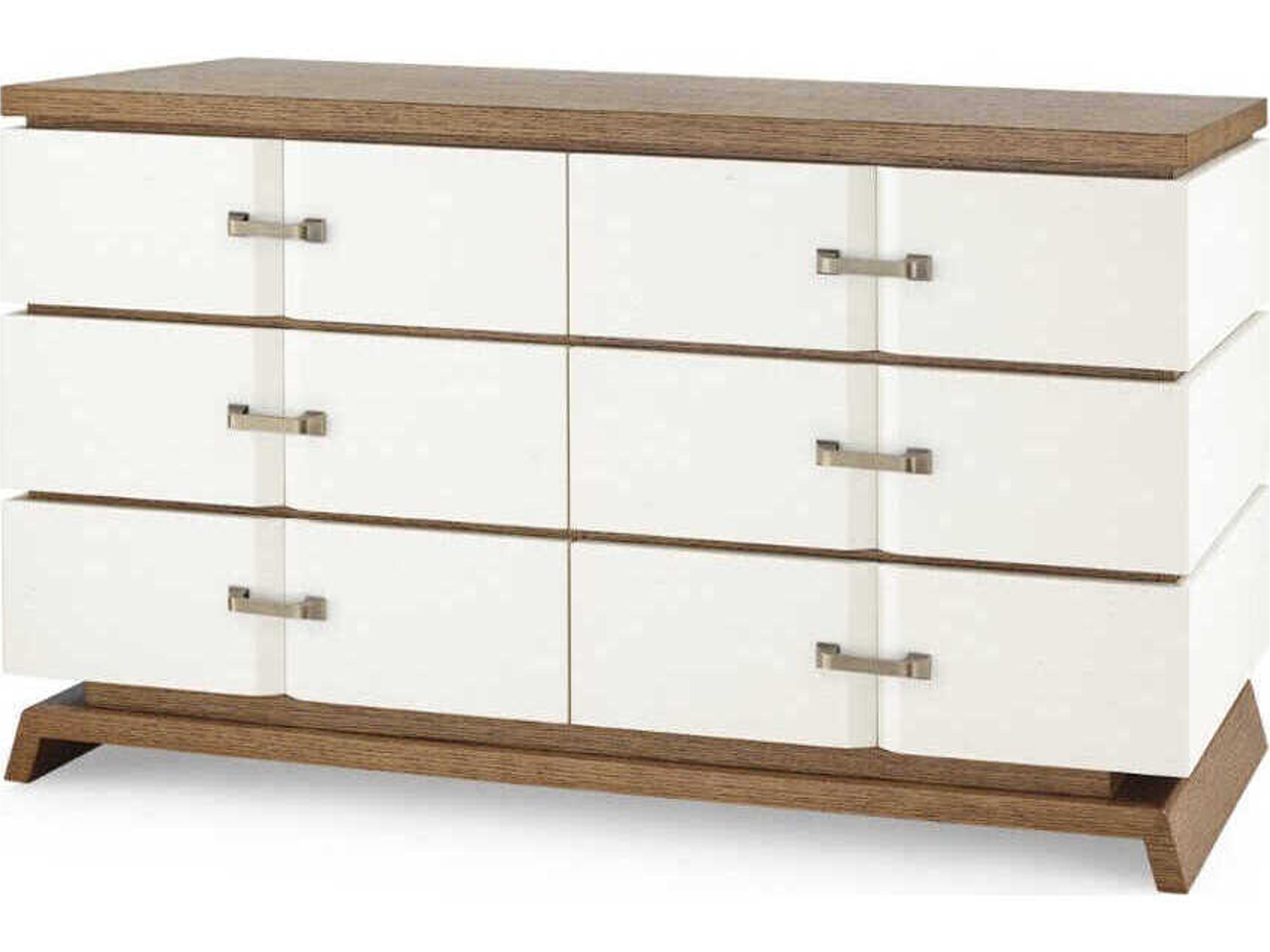 Tristan 6-Drawers Oak Wood Double Dresser
