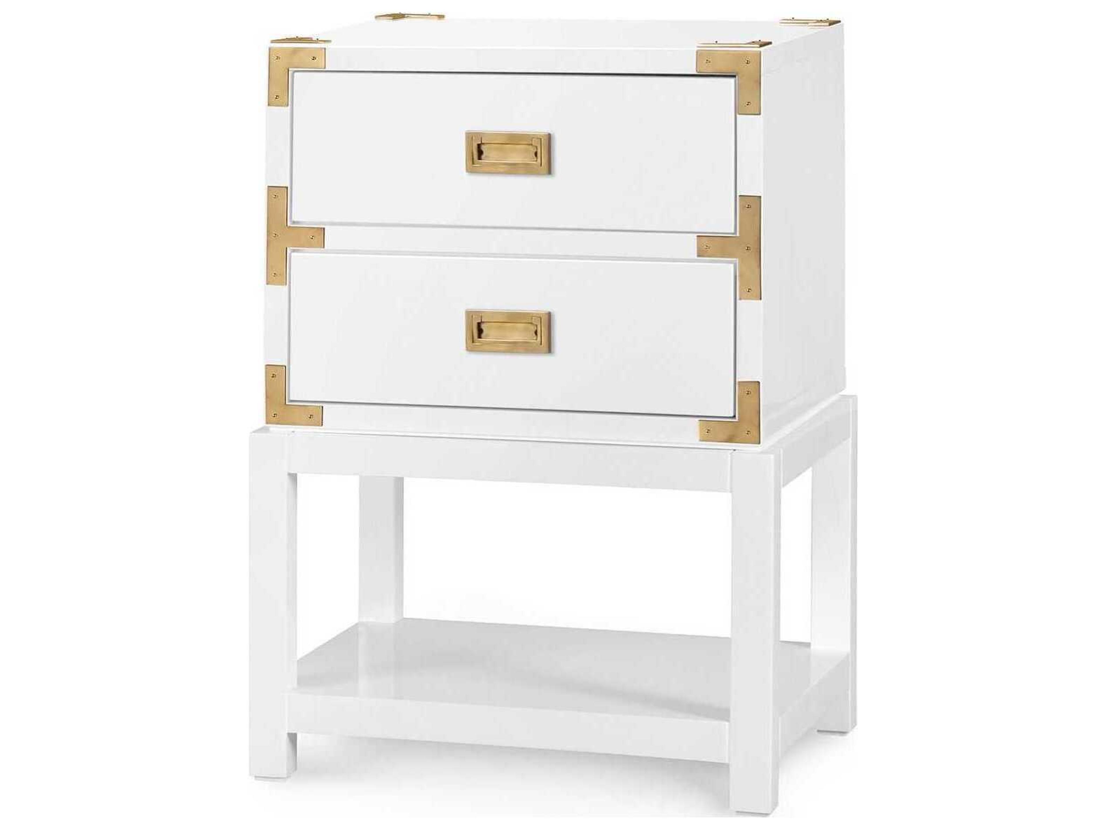 Rectangular Wood Gloss White End Table