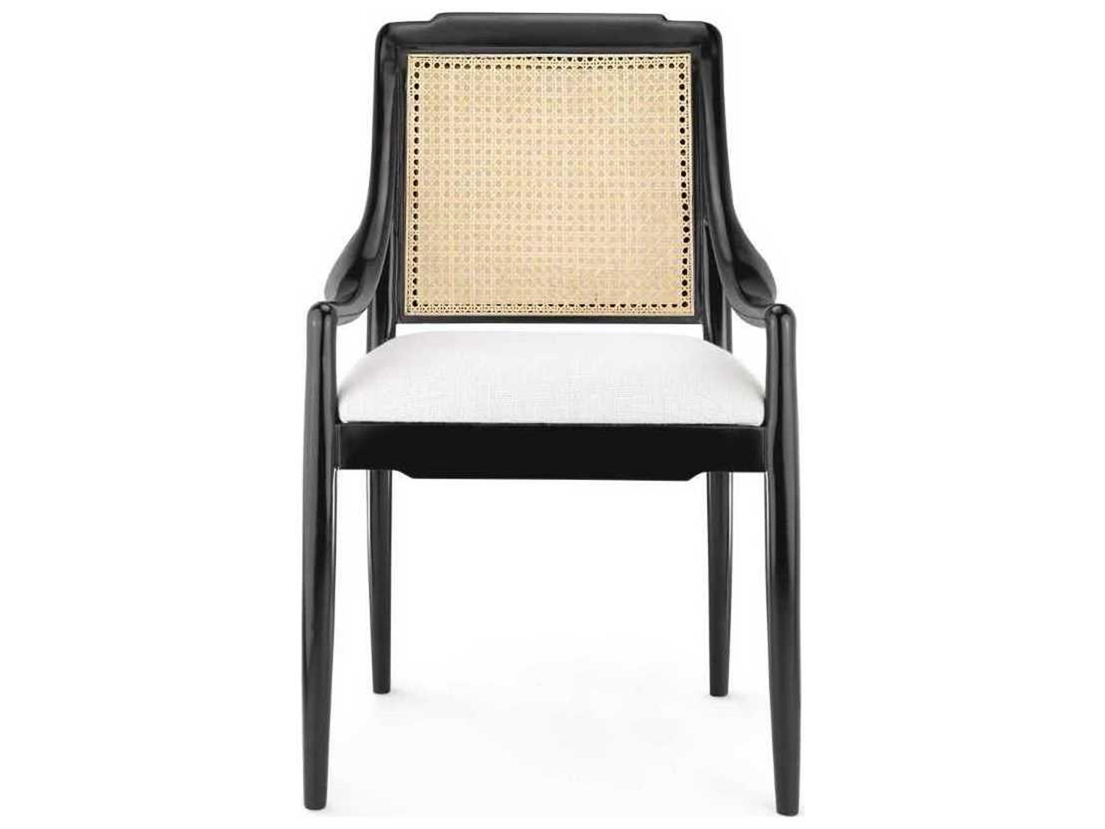 Villa & House Veronika Mahogany Wood Beige Upholstered Arm Dining Chair