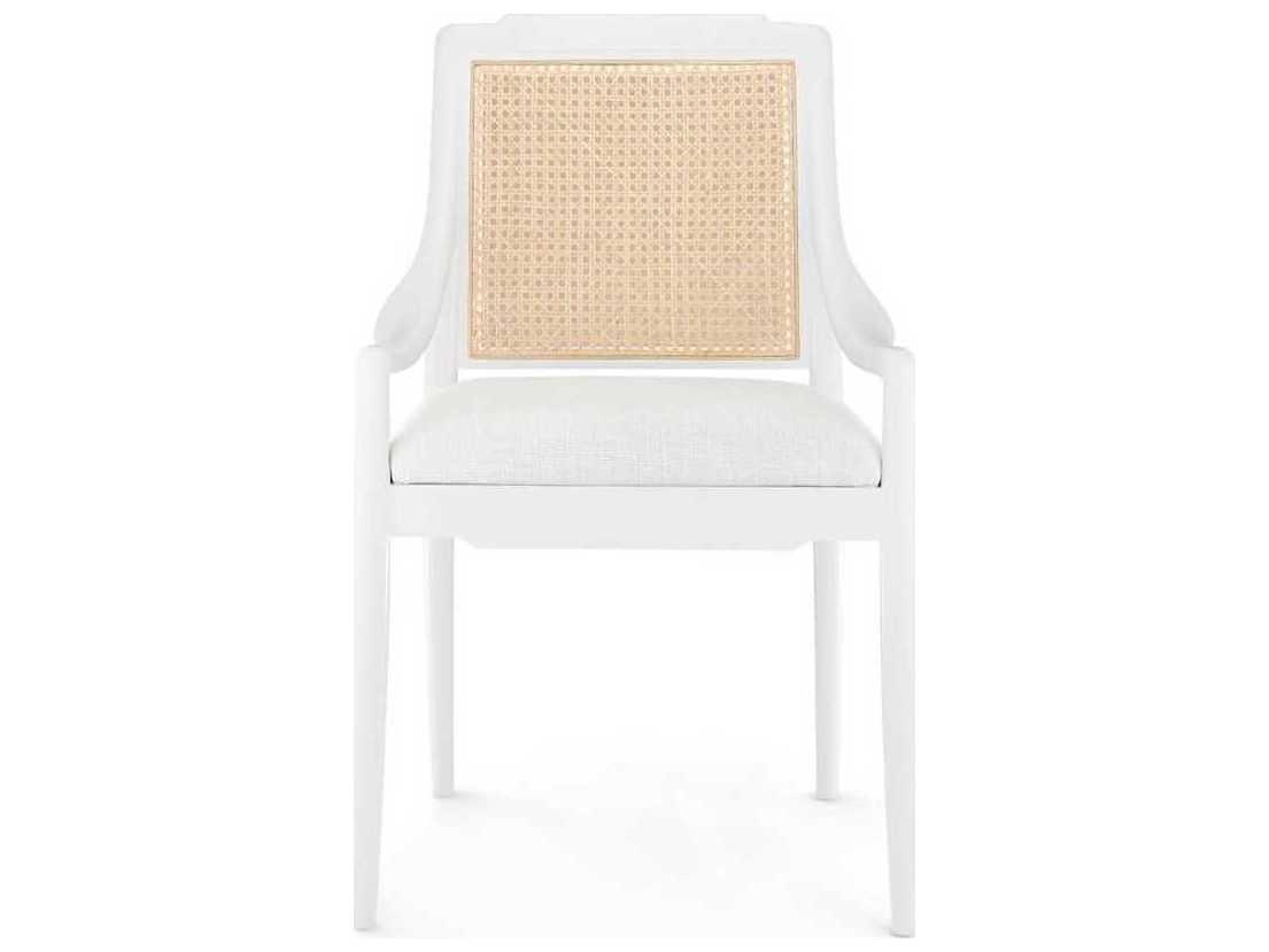 Villa & House Veronika Mahogany Wood Beige Upholstered Arm Dining Chair