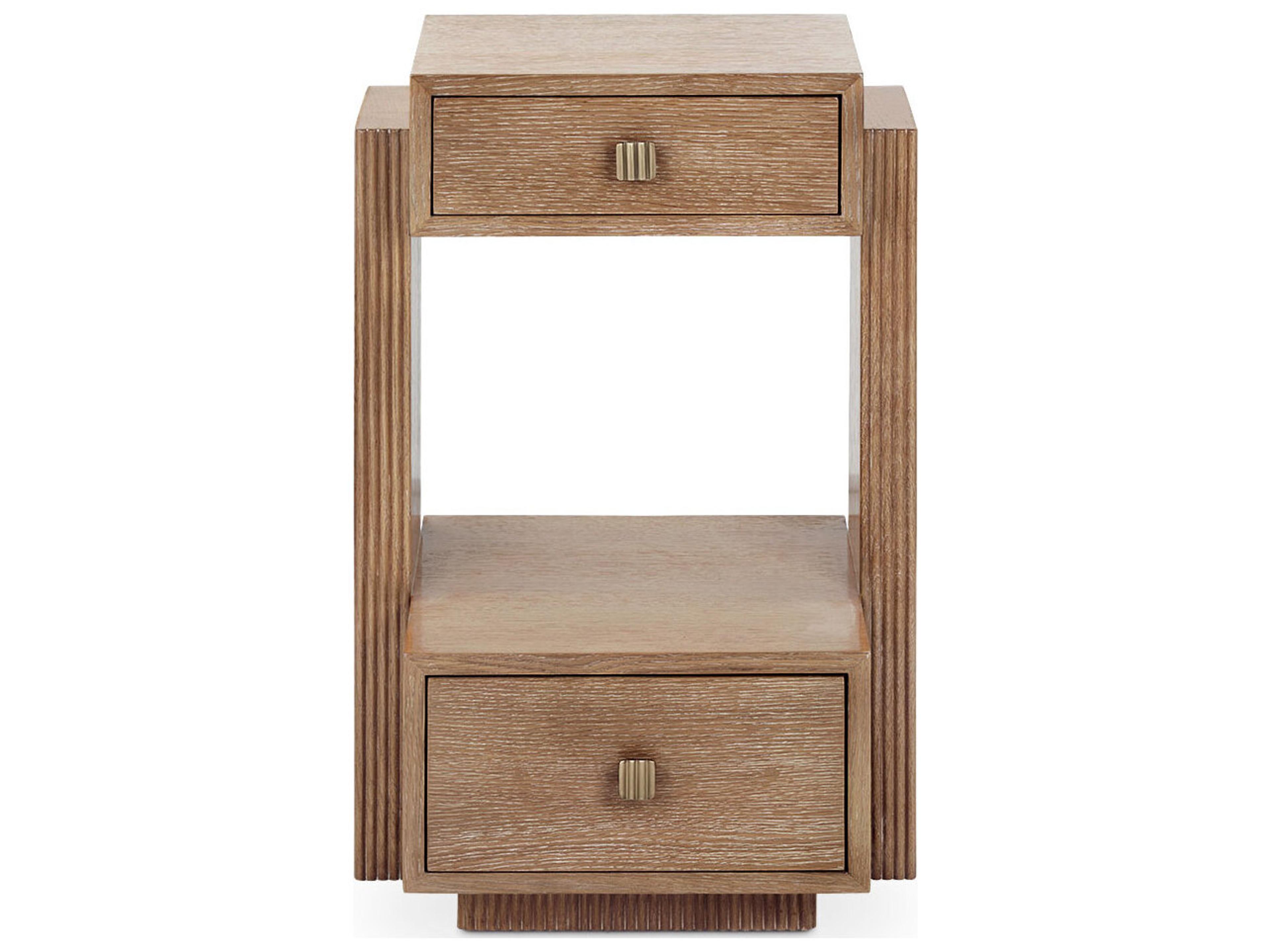 Villa & House Warren 2-Drawers Oak Wood Nightstand