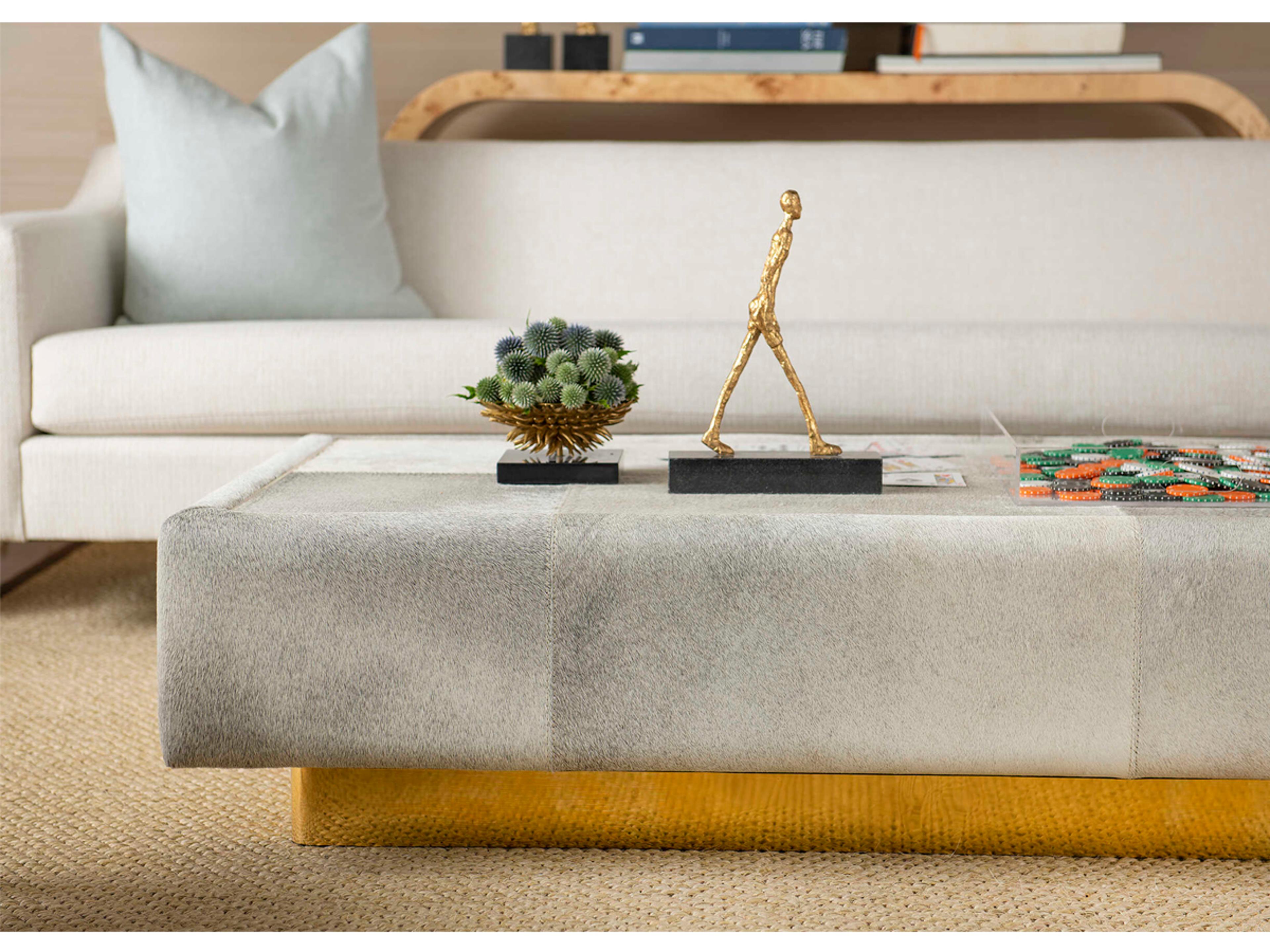 Villa & House Walking Man Gold Leaf Sculpture