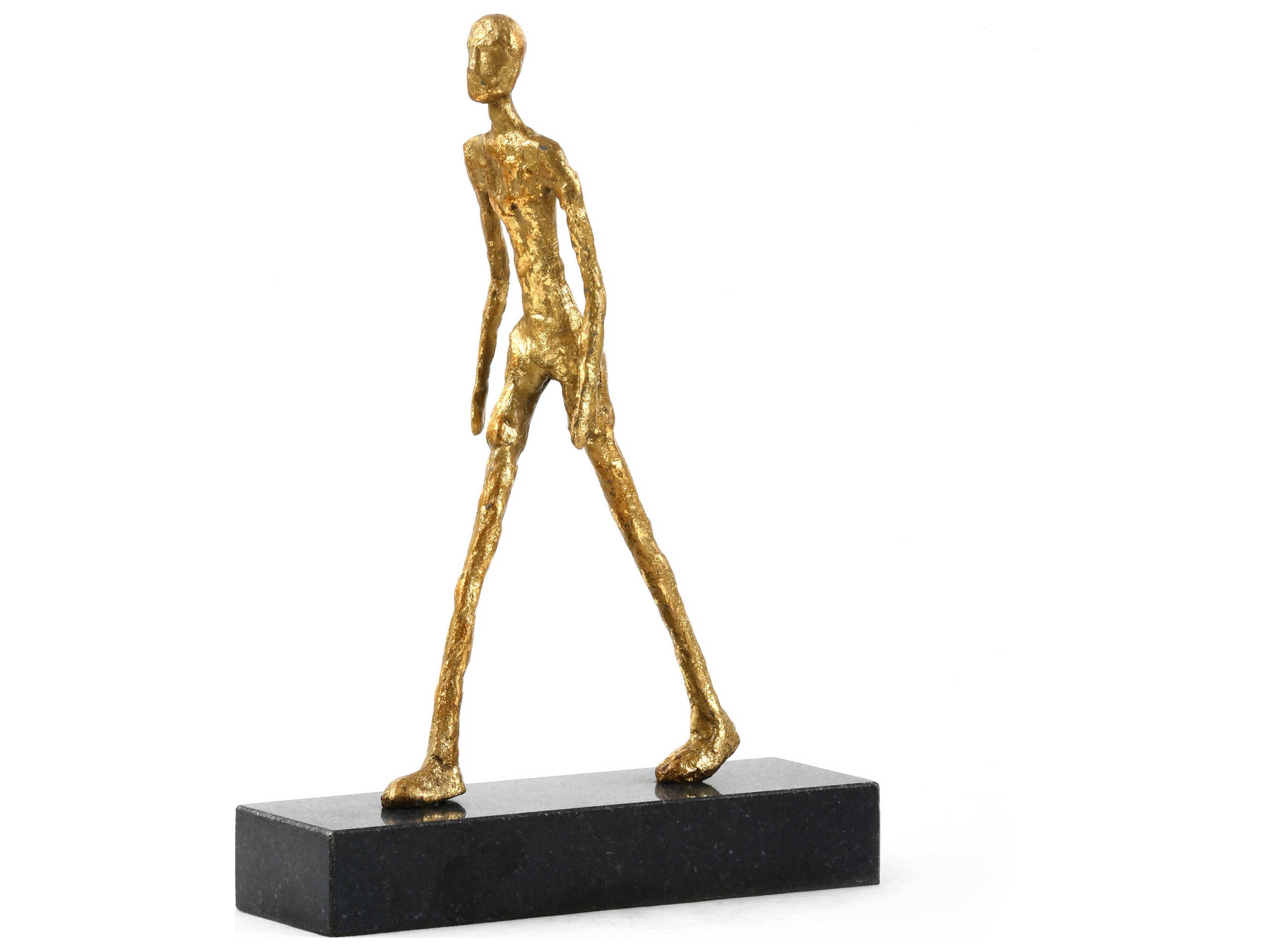 Villa & House Walking Man Gold Leaf Sculpture