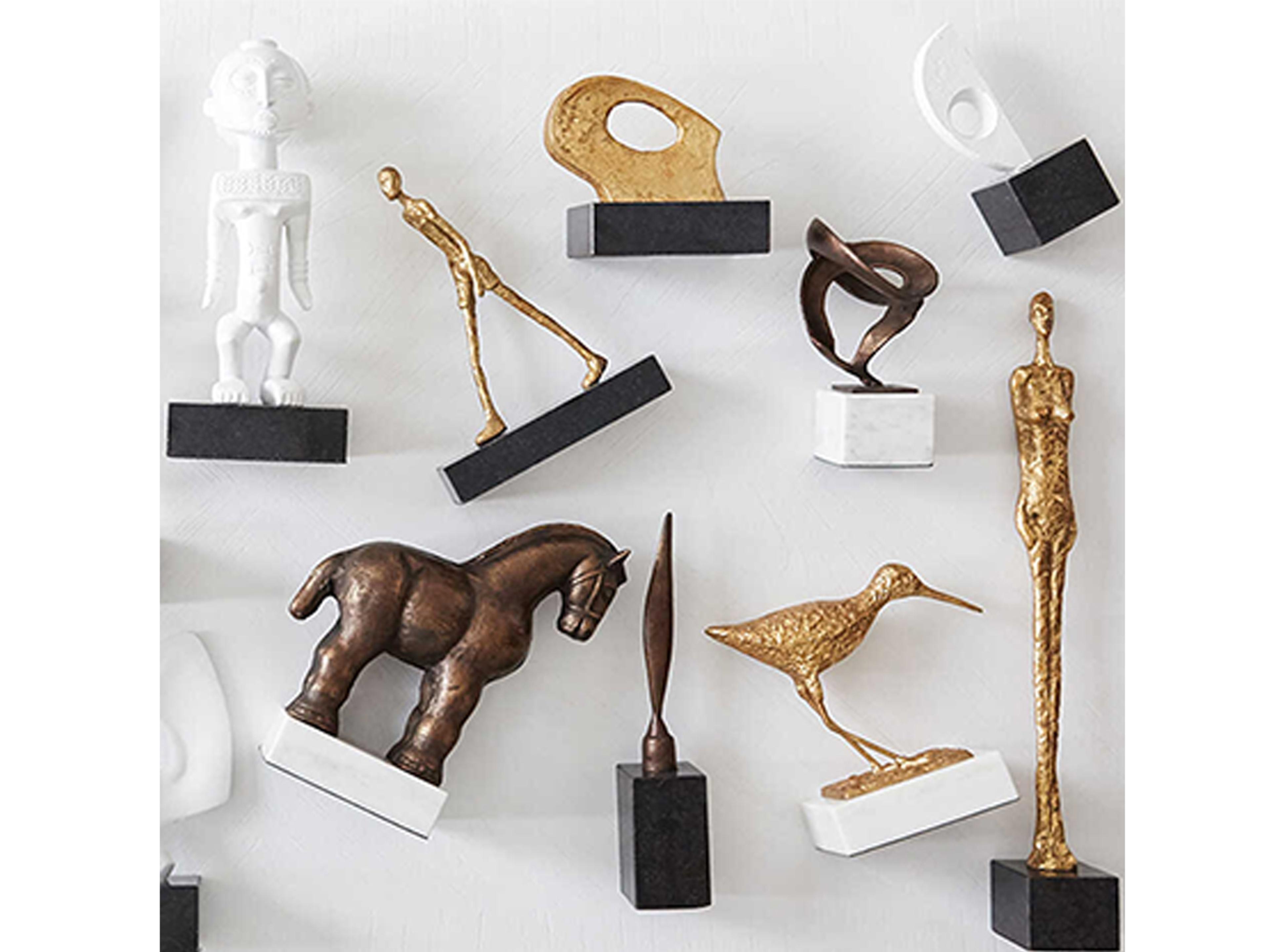 Villa & House Walking Man Gold Leaf Sculpture