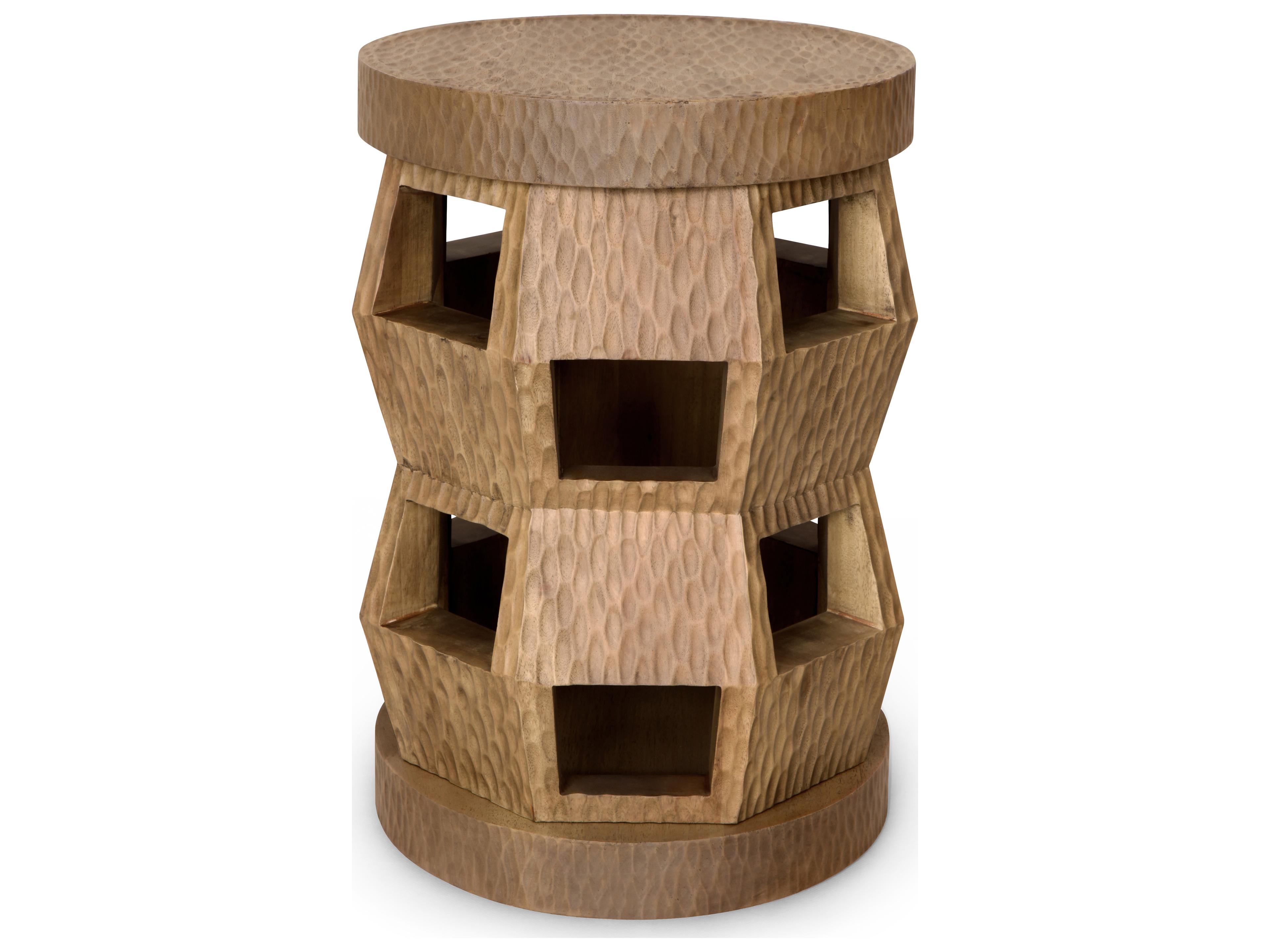 Villa & House Round Wood Desert Brown End Table