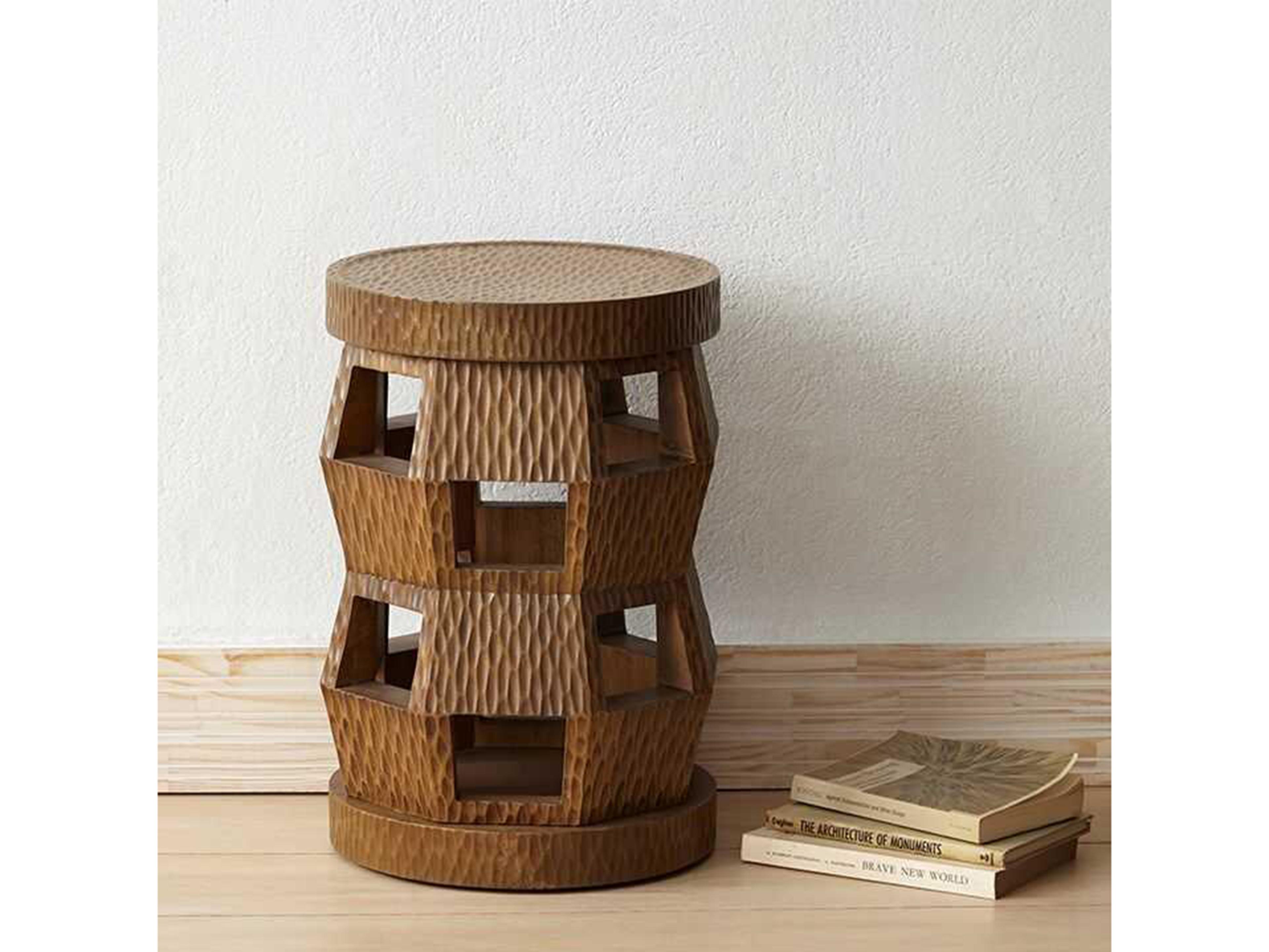 Villa & House Round Wood Desert Brown End Table