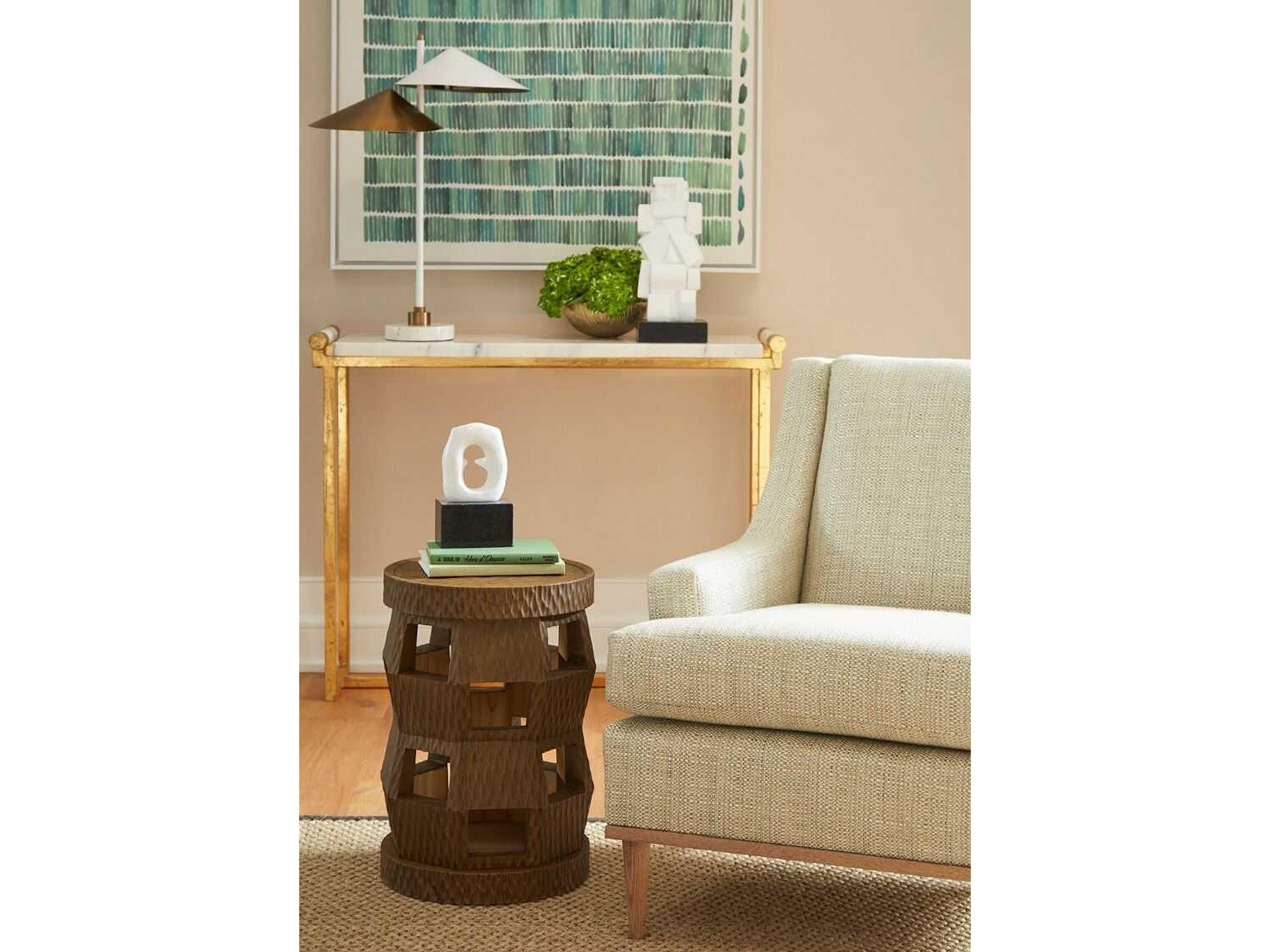 Villa & House Round Wood Desert Brown End Table