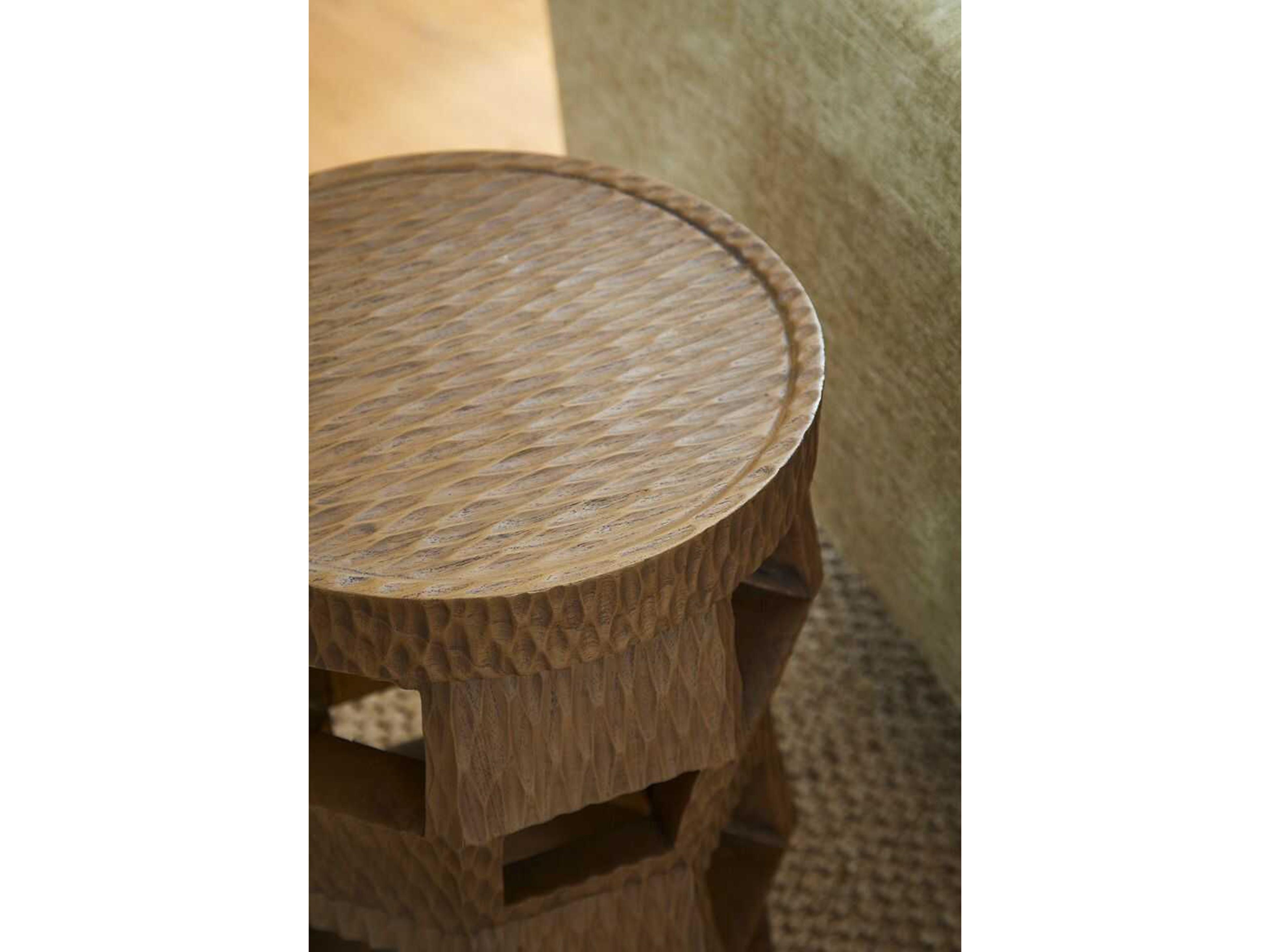 Villa & House Round Wood Desert Brown End Table