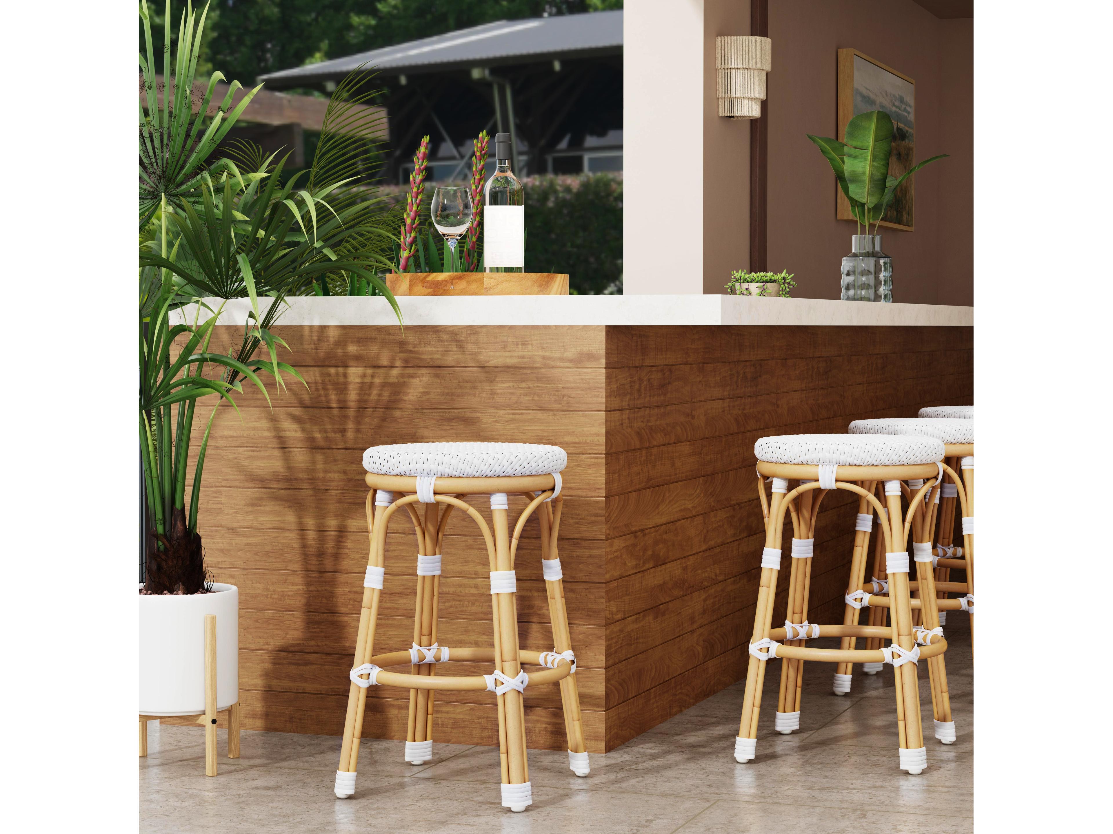 Butler Outdoor Tobias Aluminum Wicker Counter Stool