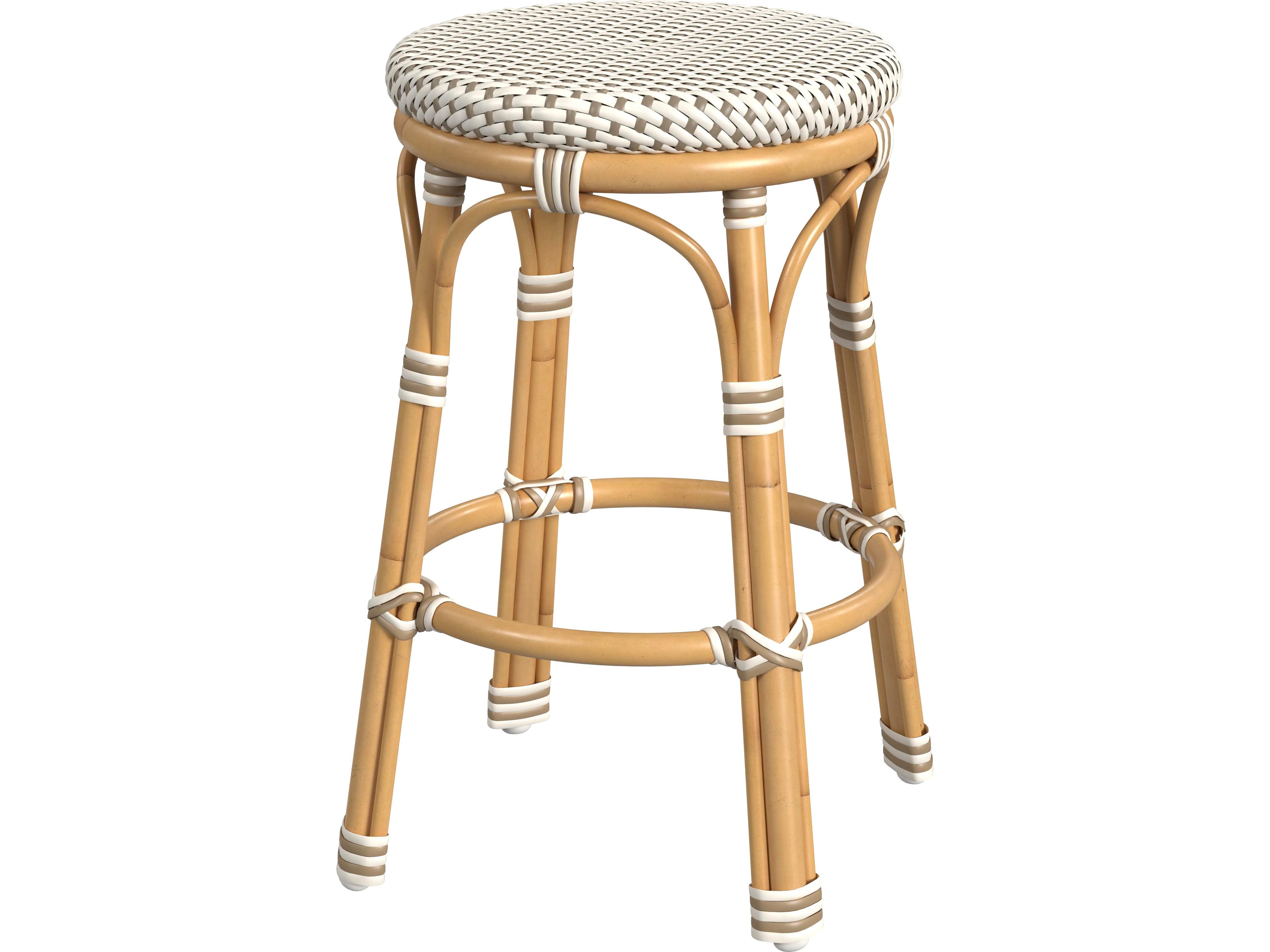 Tobias Aluminum Wicker Counter Stool