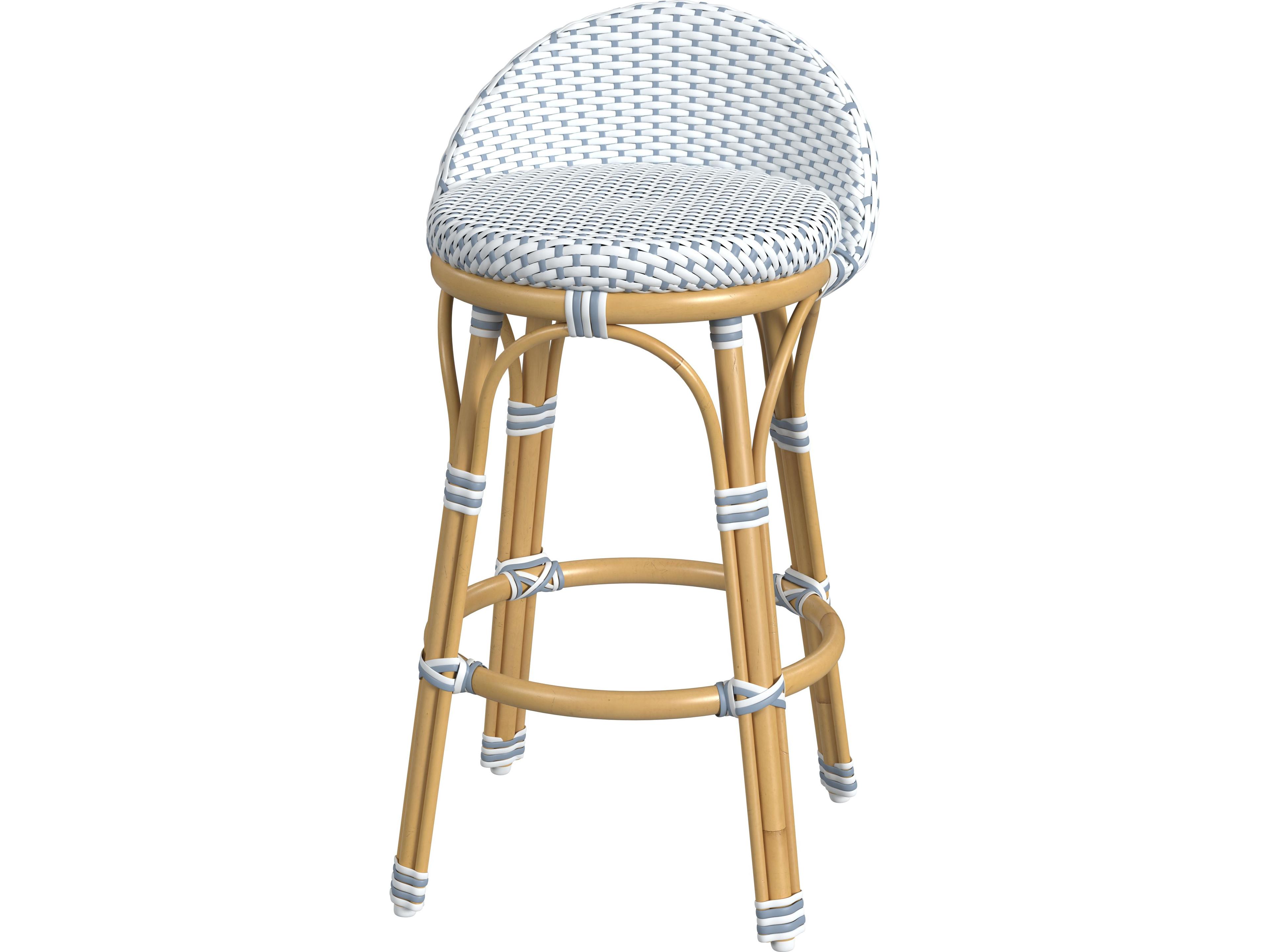 Tobias Aluminum Wicker Counter Stool