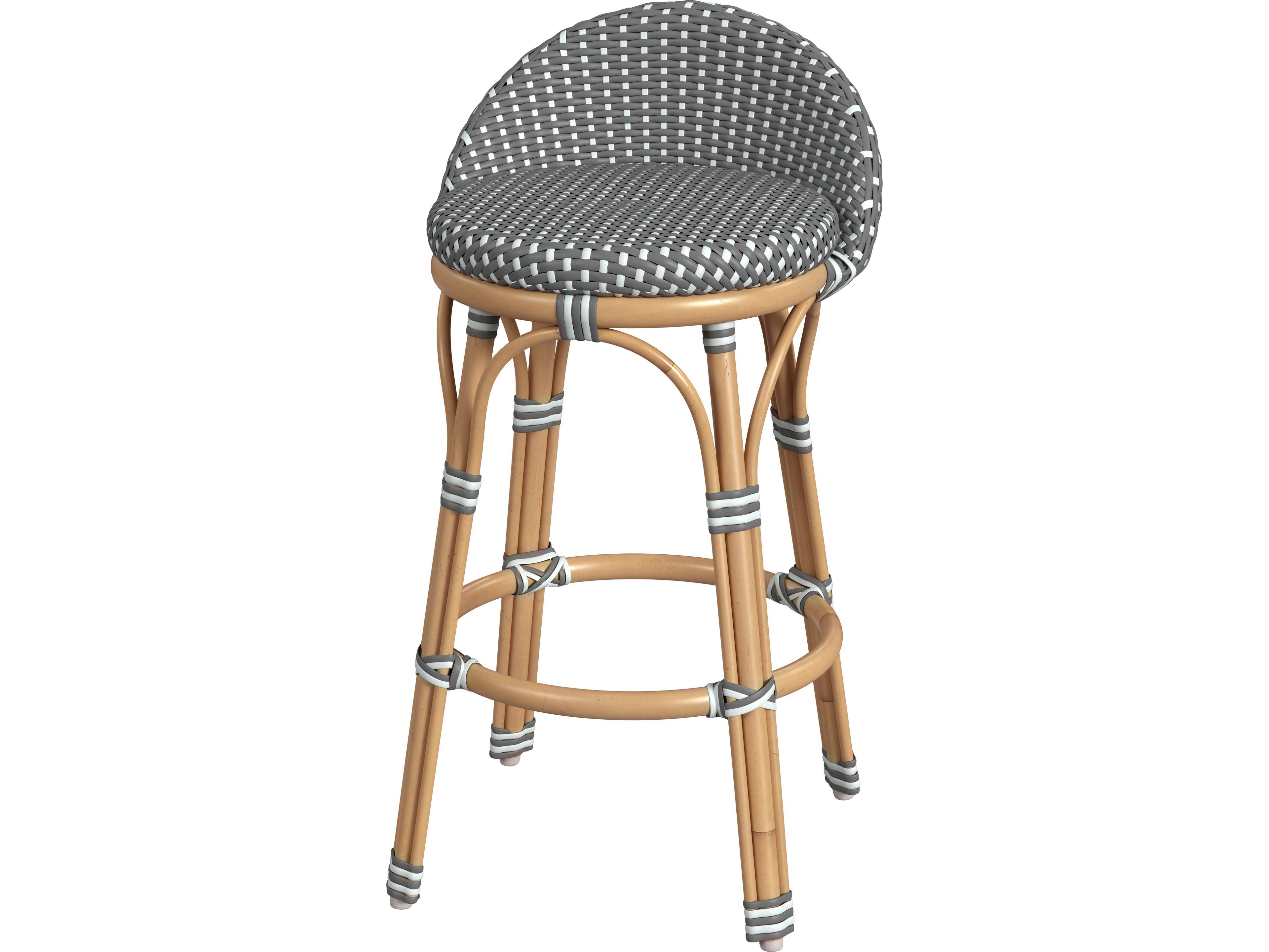 Tobias Aluminum Wicker Counter Stool