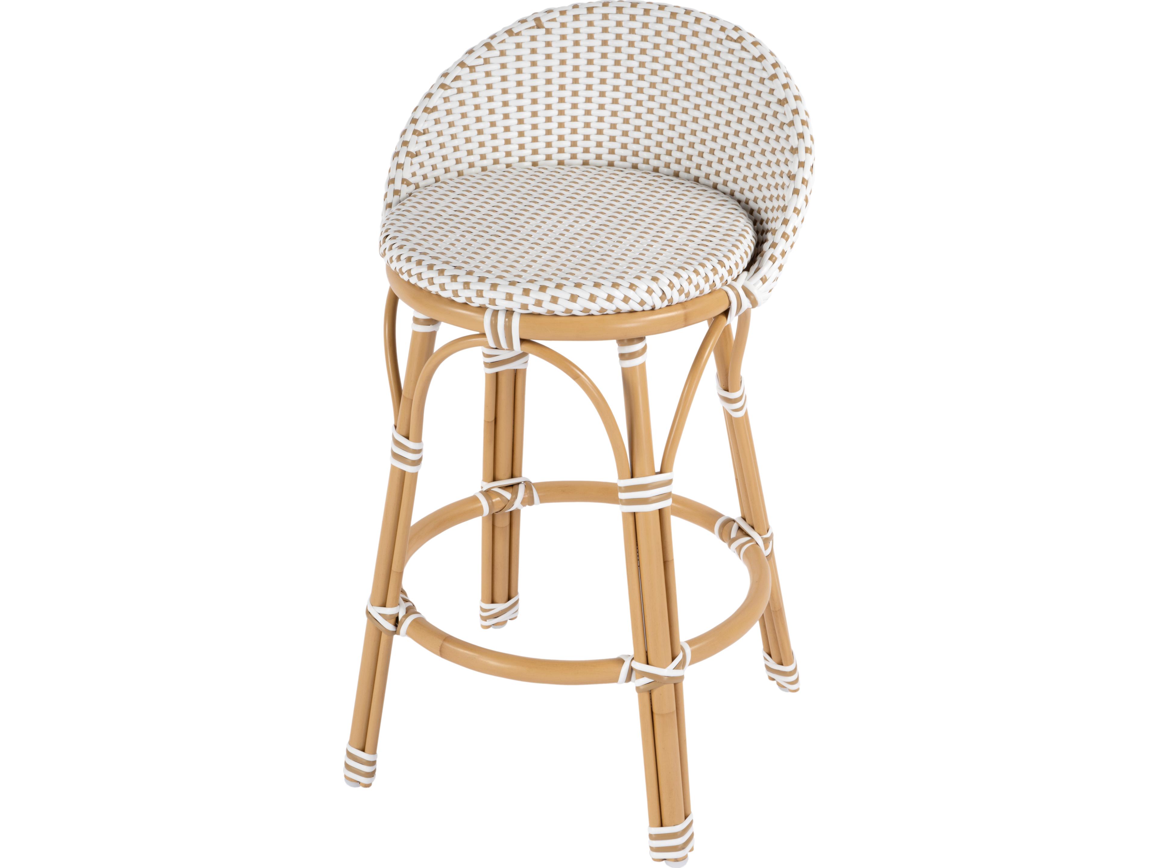 Tobias Aluminum Wicker Counter Stool