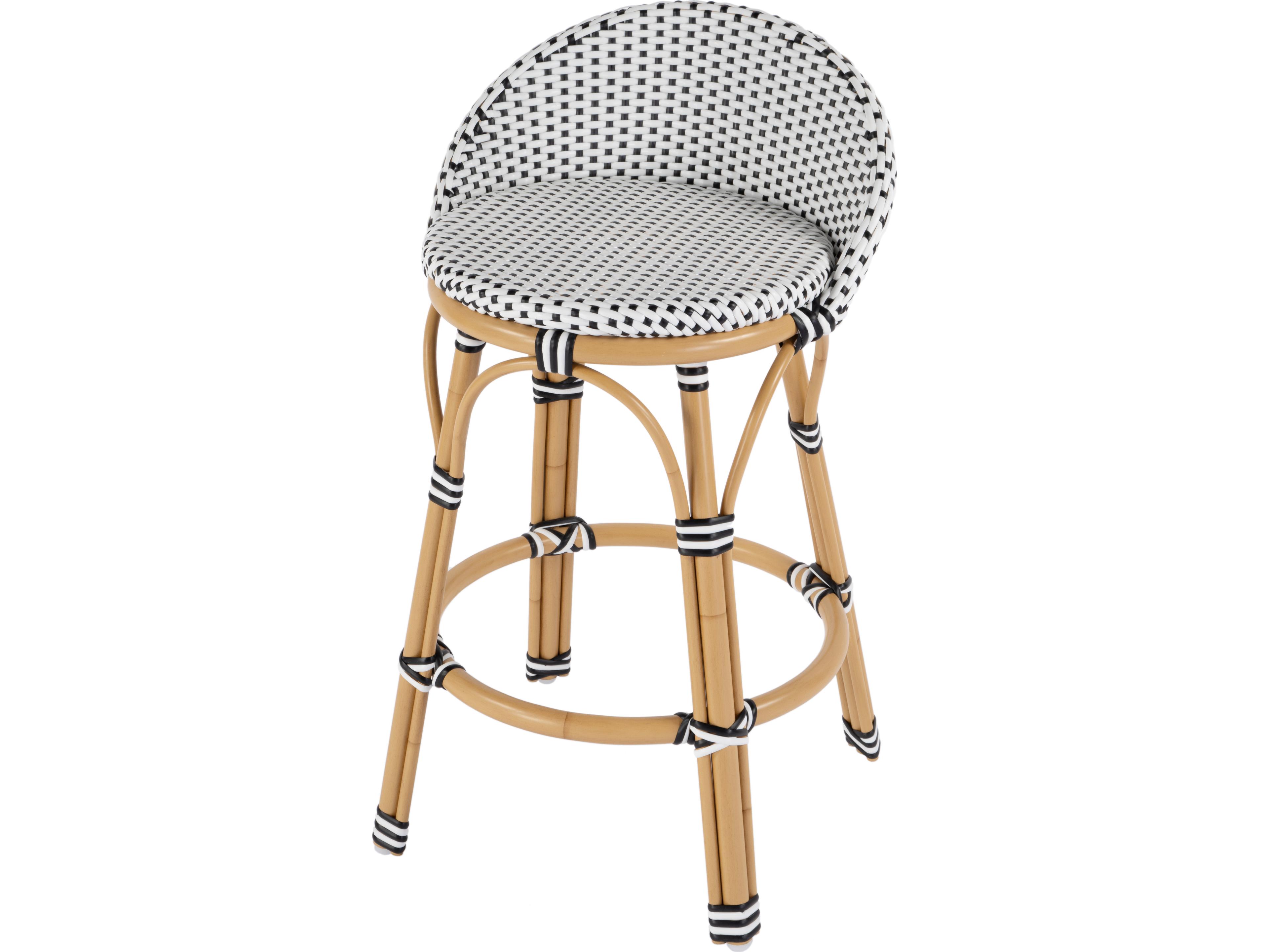 Tobias Aluminum Wicker Counter Stool