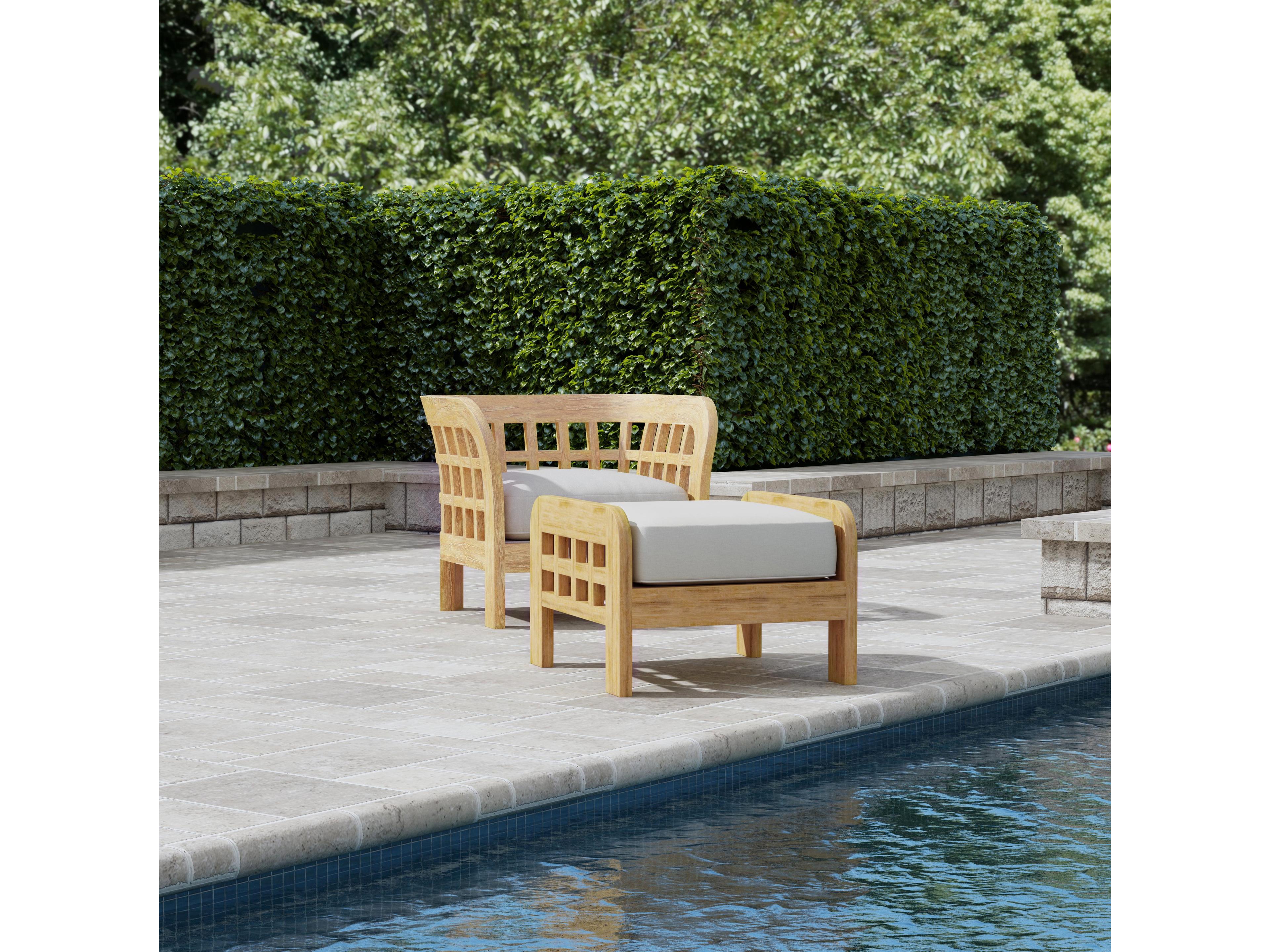 Butler Outdoor Monhegan Teak Cushion Ottoman