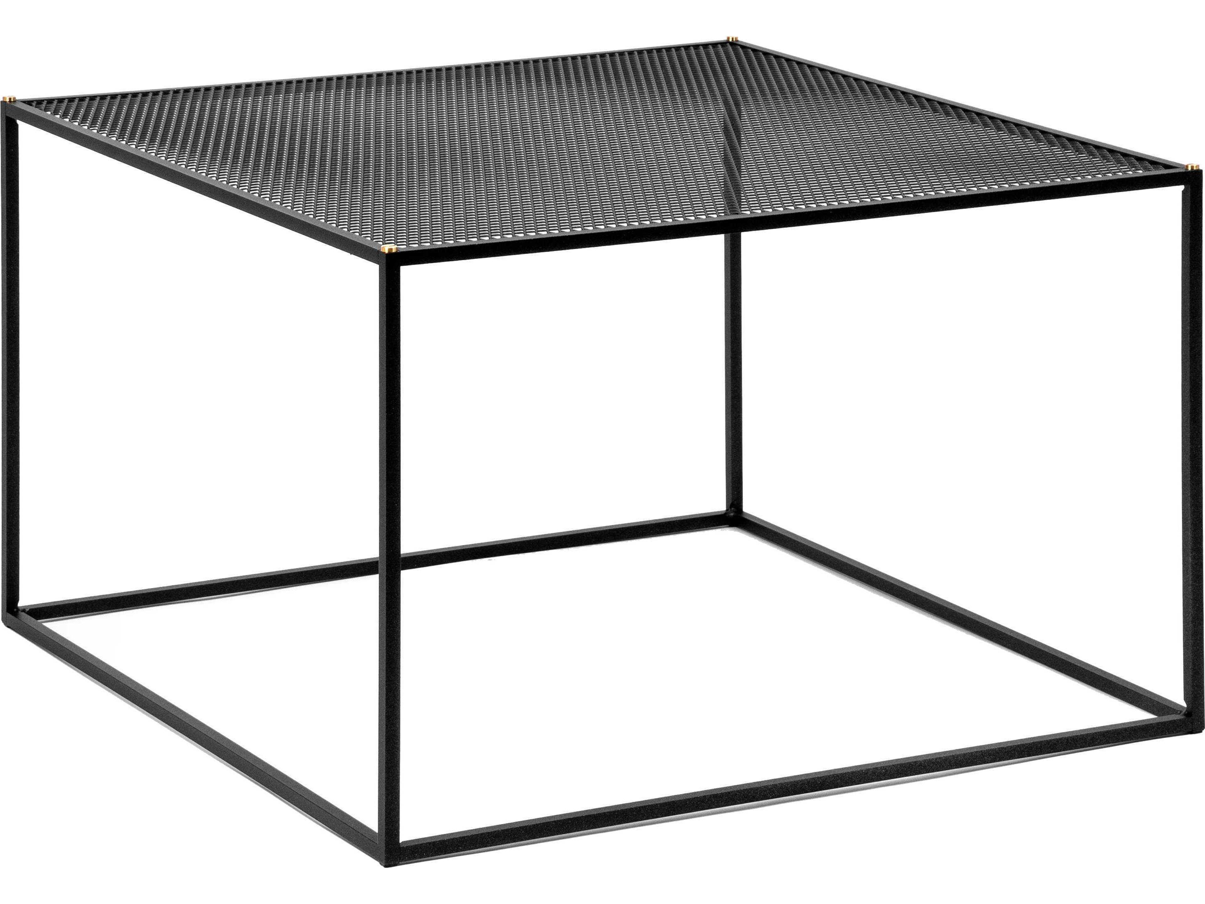 Meshed Rectangular Steel Black Coffee Table