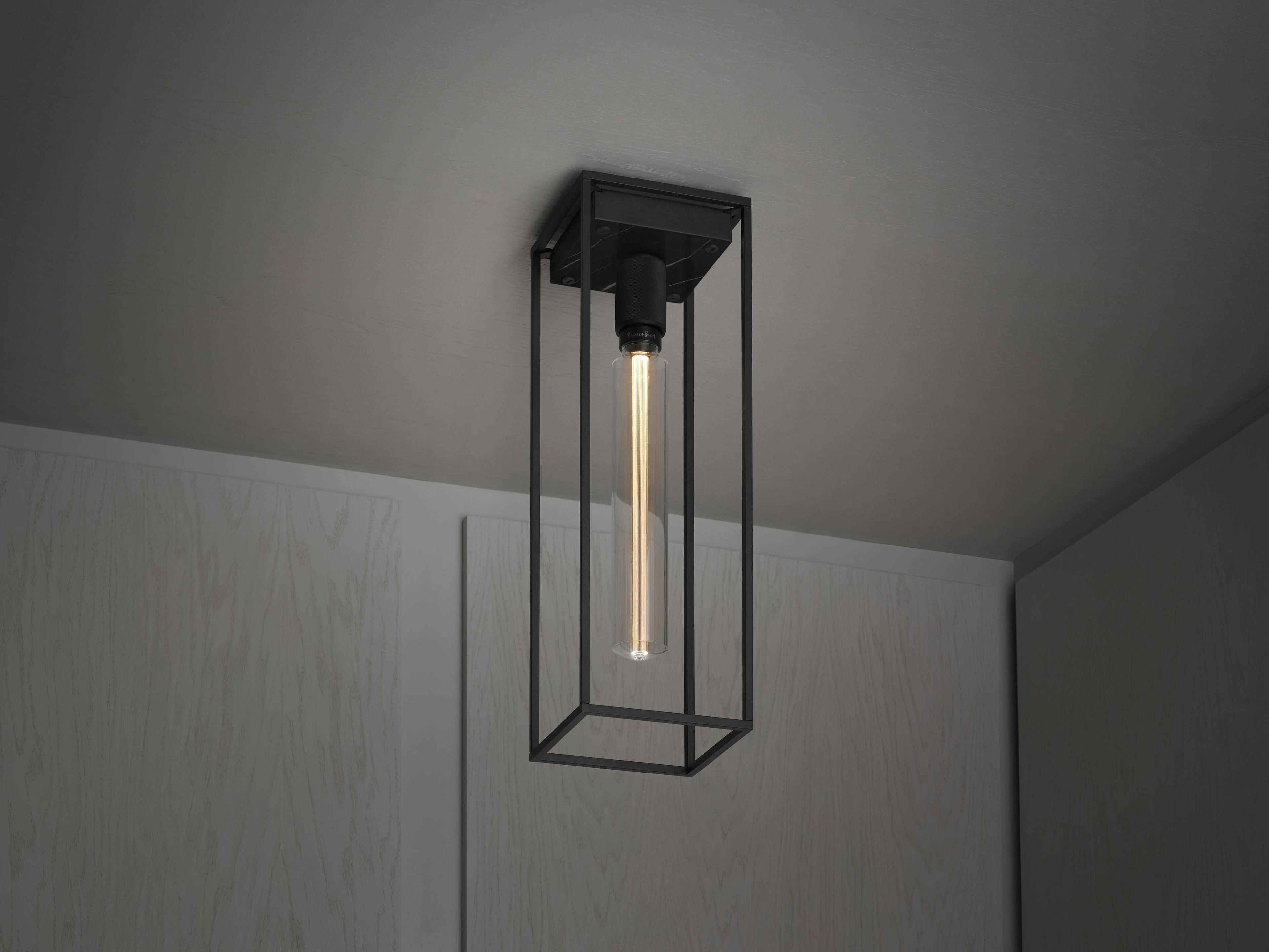 Buster + Punch Caged 1-Light Black Marble Flush Mount