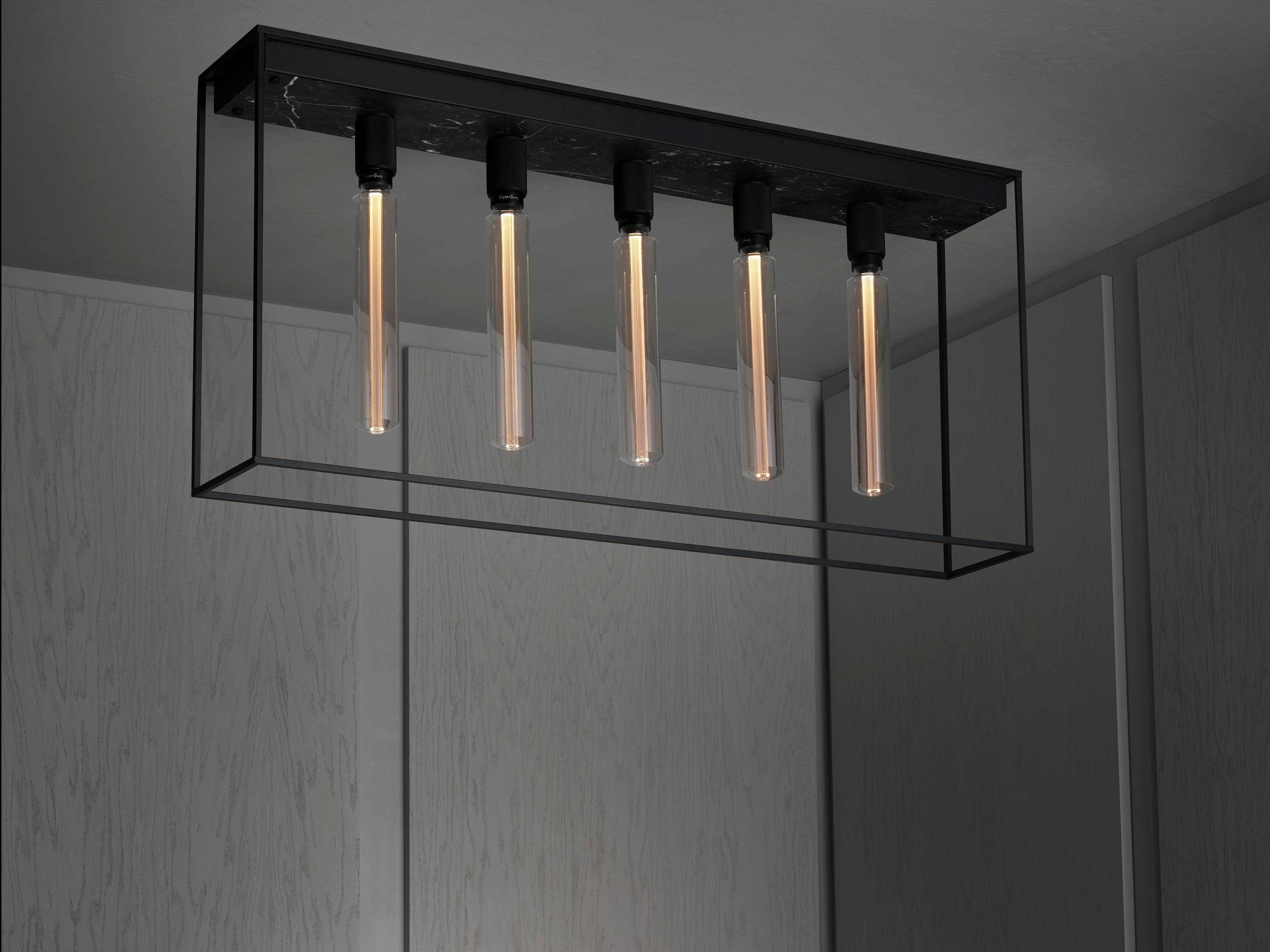 Buster + Punch Caged 5-Light Black Marble Island Pendant