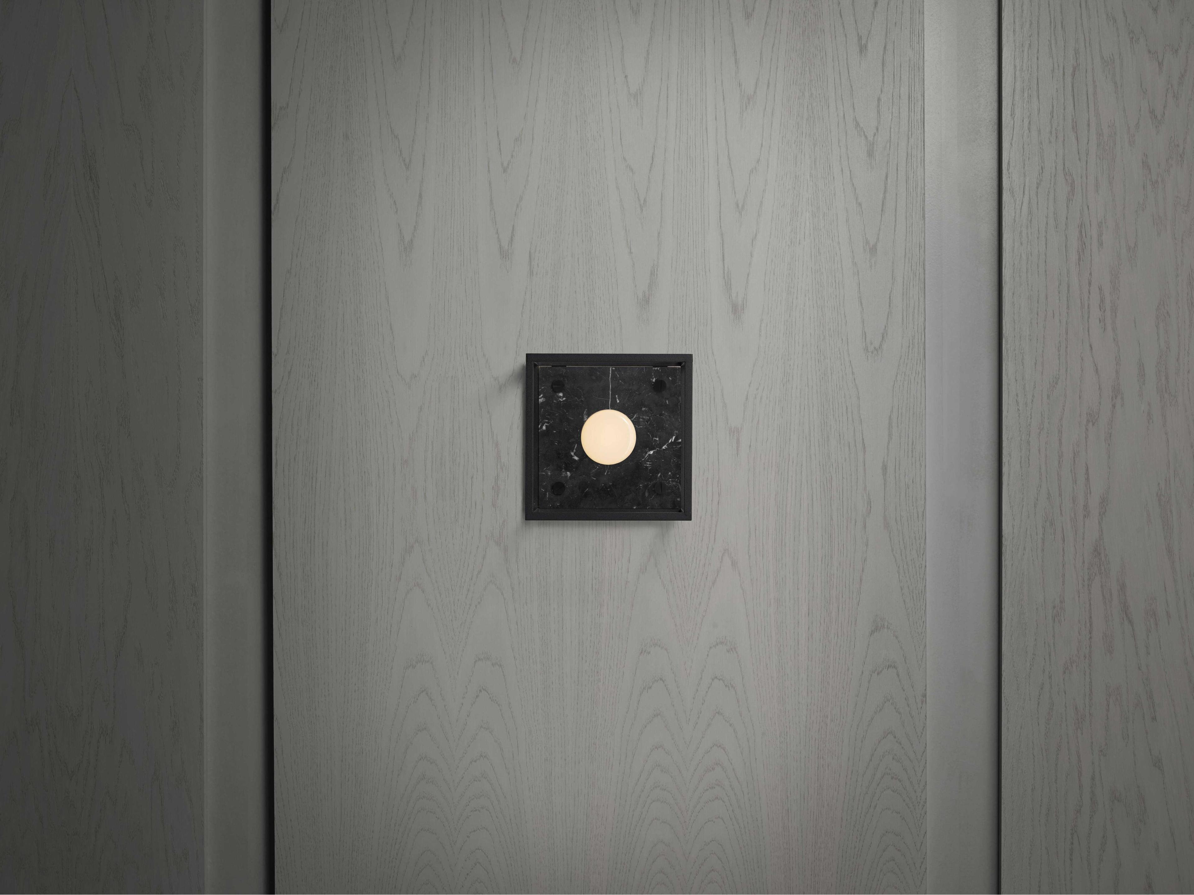 Buster + Punch Caged 1-Light Black Marble Flush Mount