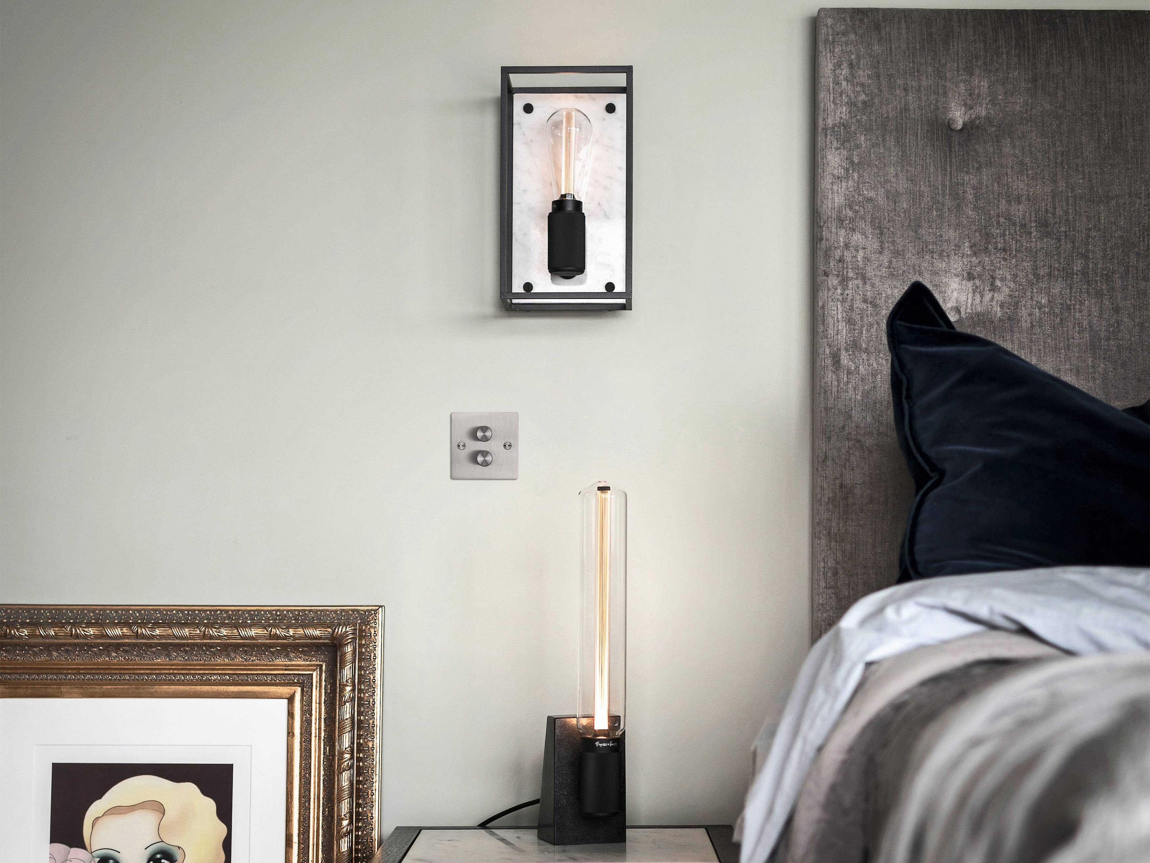 Buster + Punch Caged 1-Light White Marble Wall Sconce