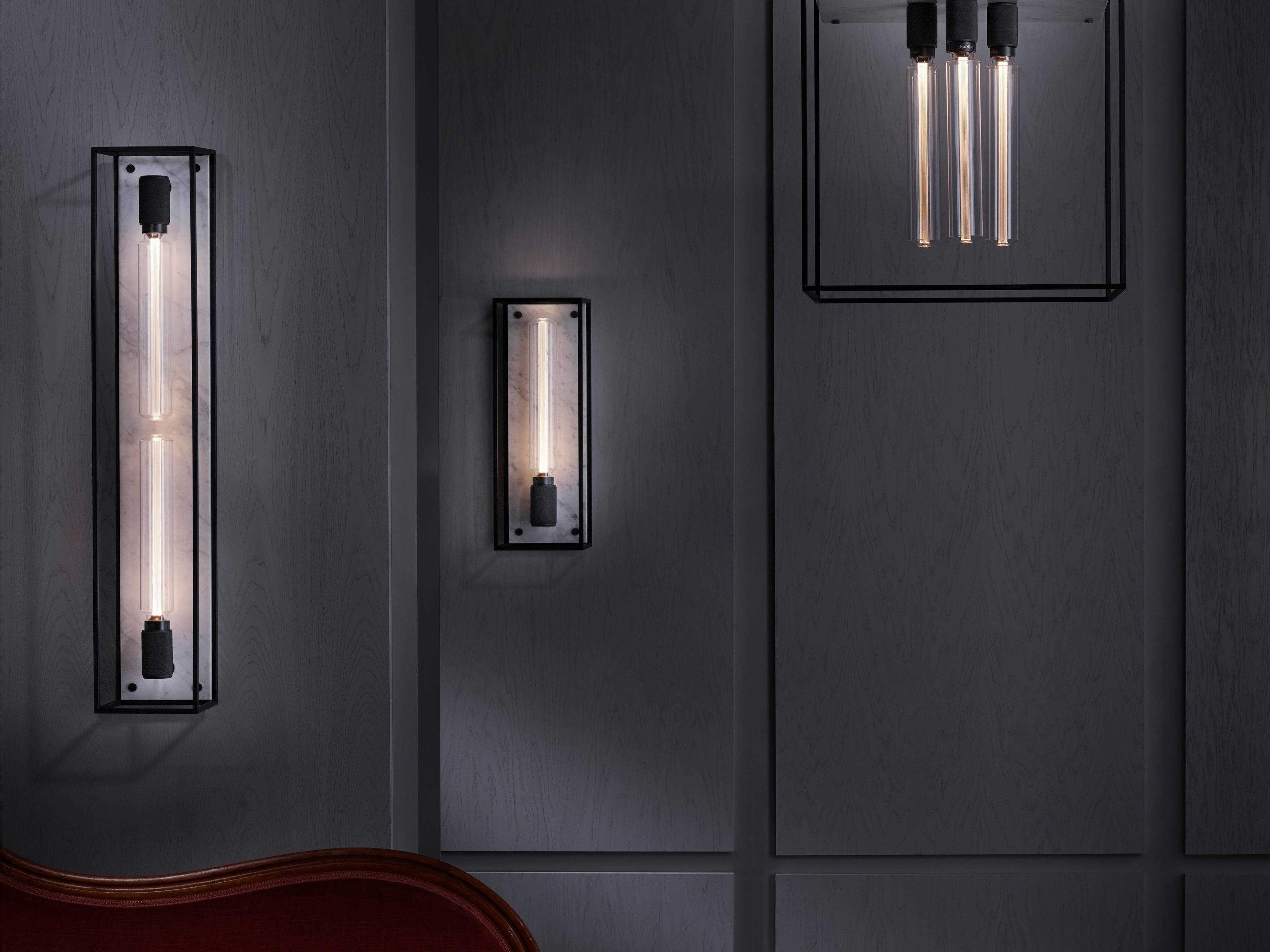 Buster + Punch Caged 1-Light White Marble Wall Sconce