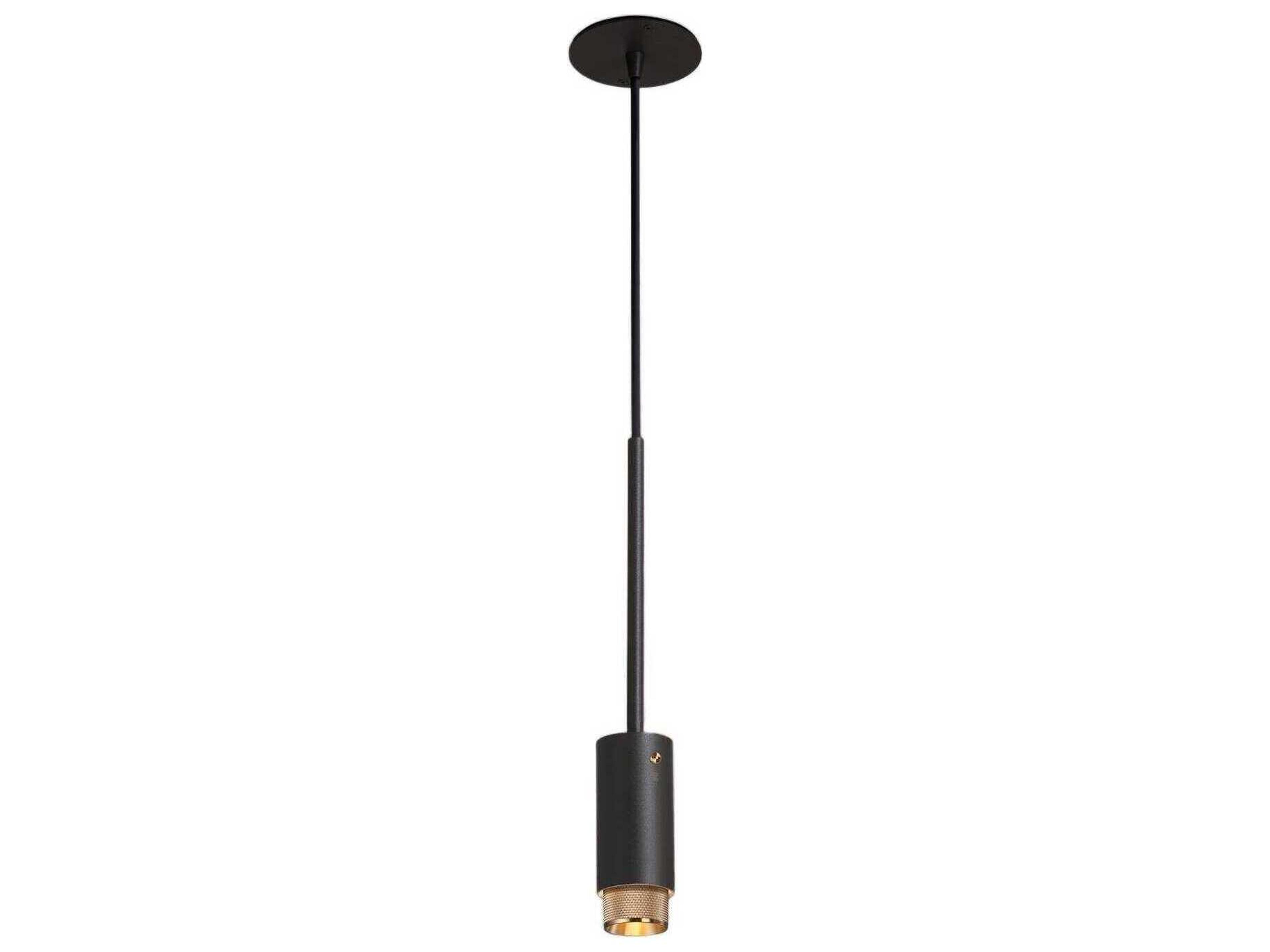 Buster + Punch Exhaust 1-Light Brass Black Cylinder Mini Pendant