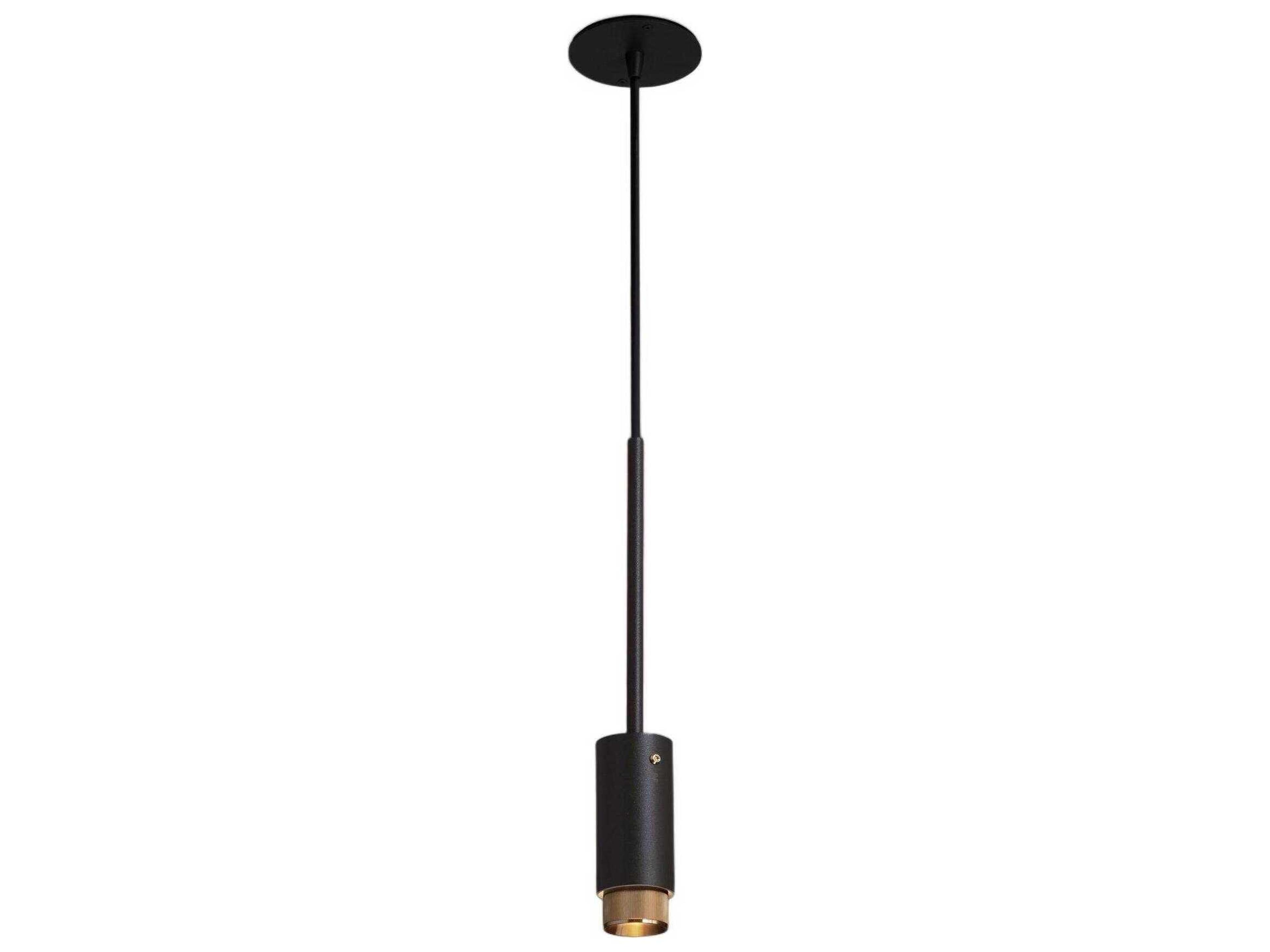 Buster + Punch Exhaust 1-Light Brass Black Cylinder Mini Pendant