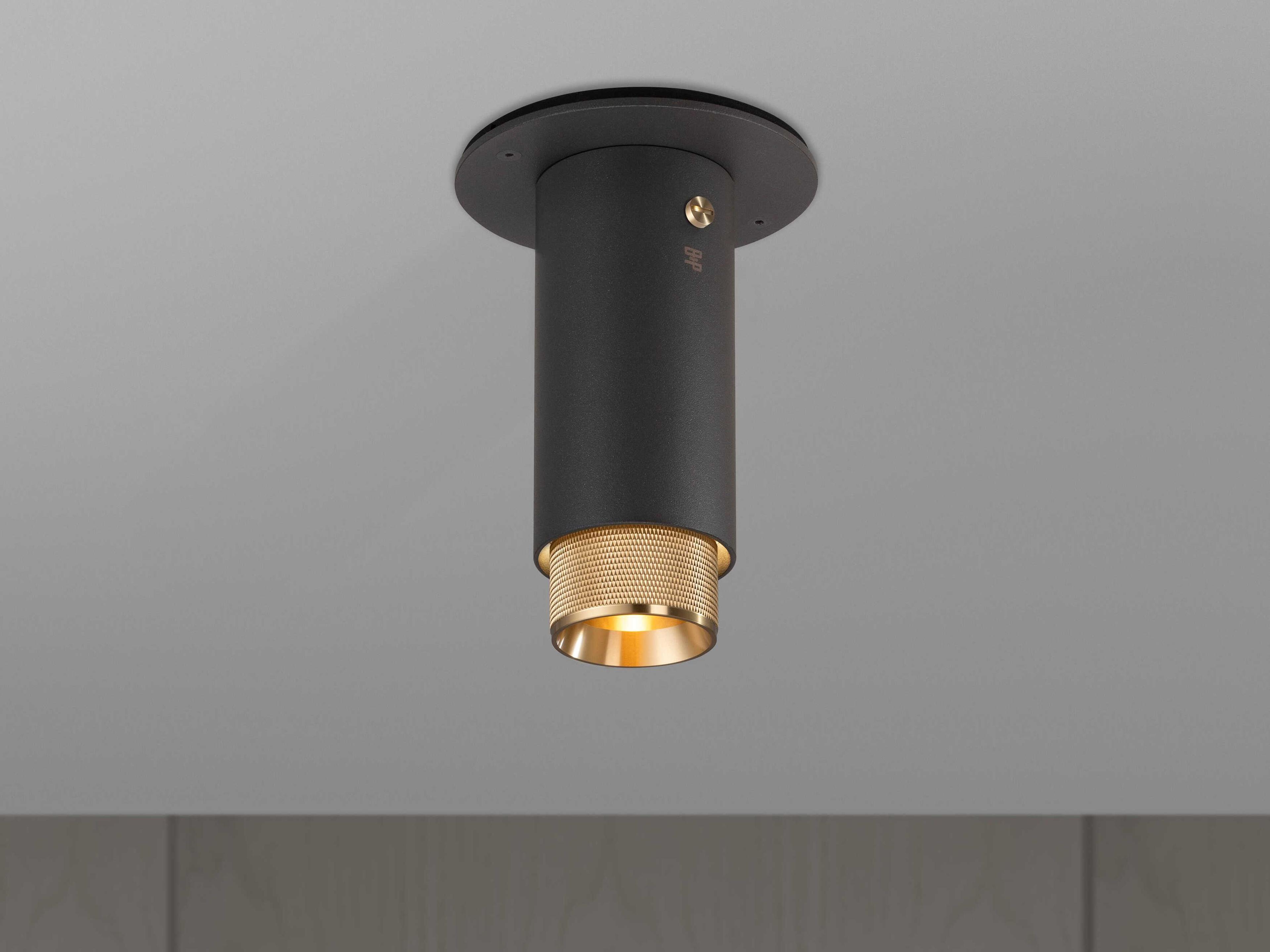 Buster + Punch Exhaust 1-Light Brass Black Cylinder Flush Mount