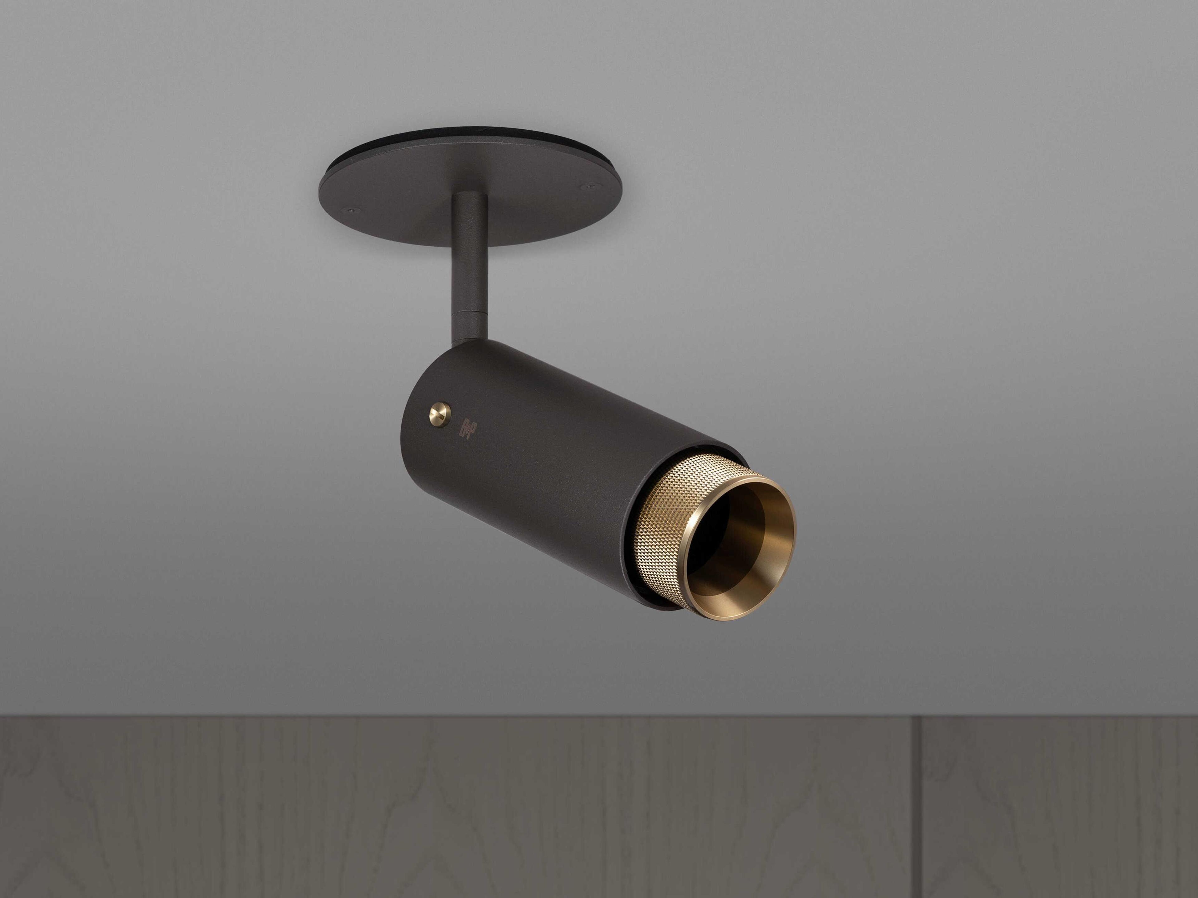 Buster + Punch Exhaust 1-Light Brass Black Cylinder Spot Light