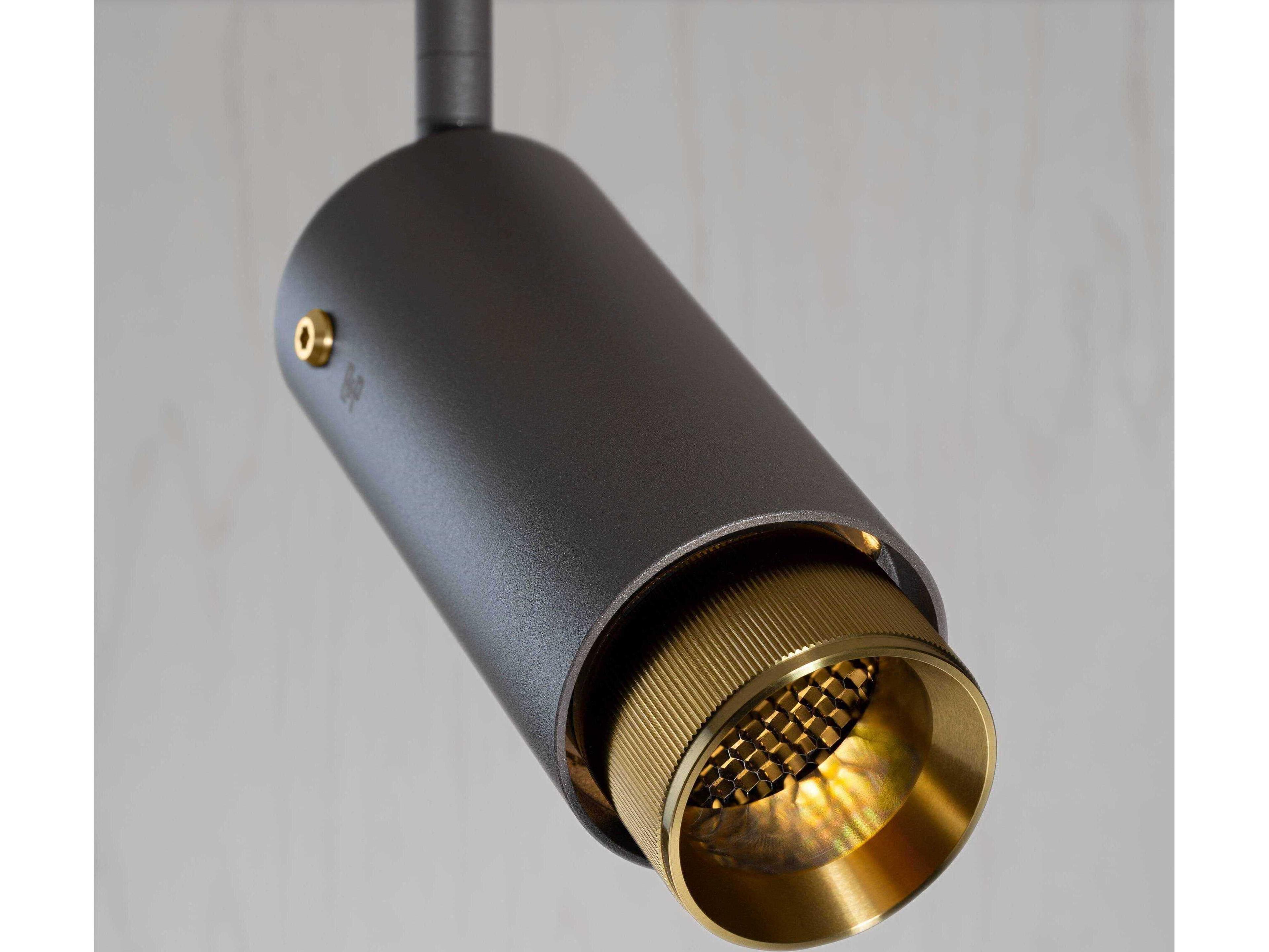 Buster + Punch Exhaust 1-Light Brass Black Cylinder Spot Light