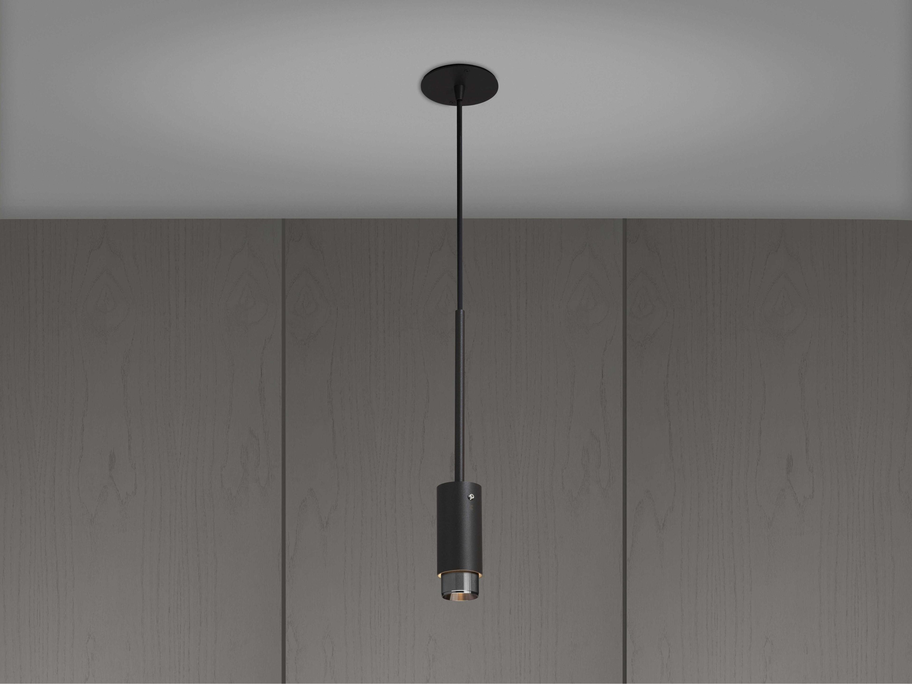 Buster + Punch Exhaust 1-Light Steel Black Cylinder Mini Pendant