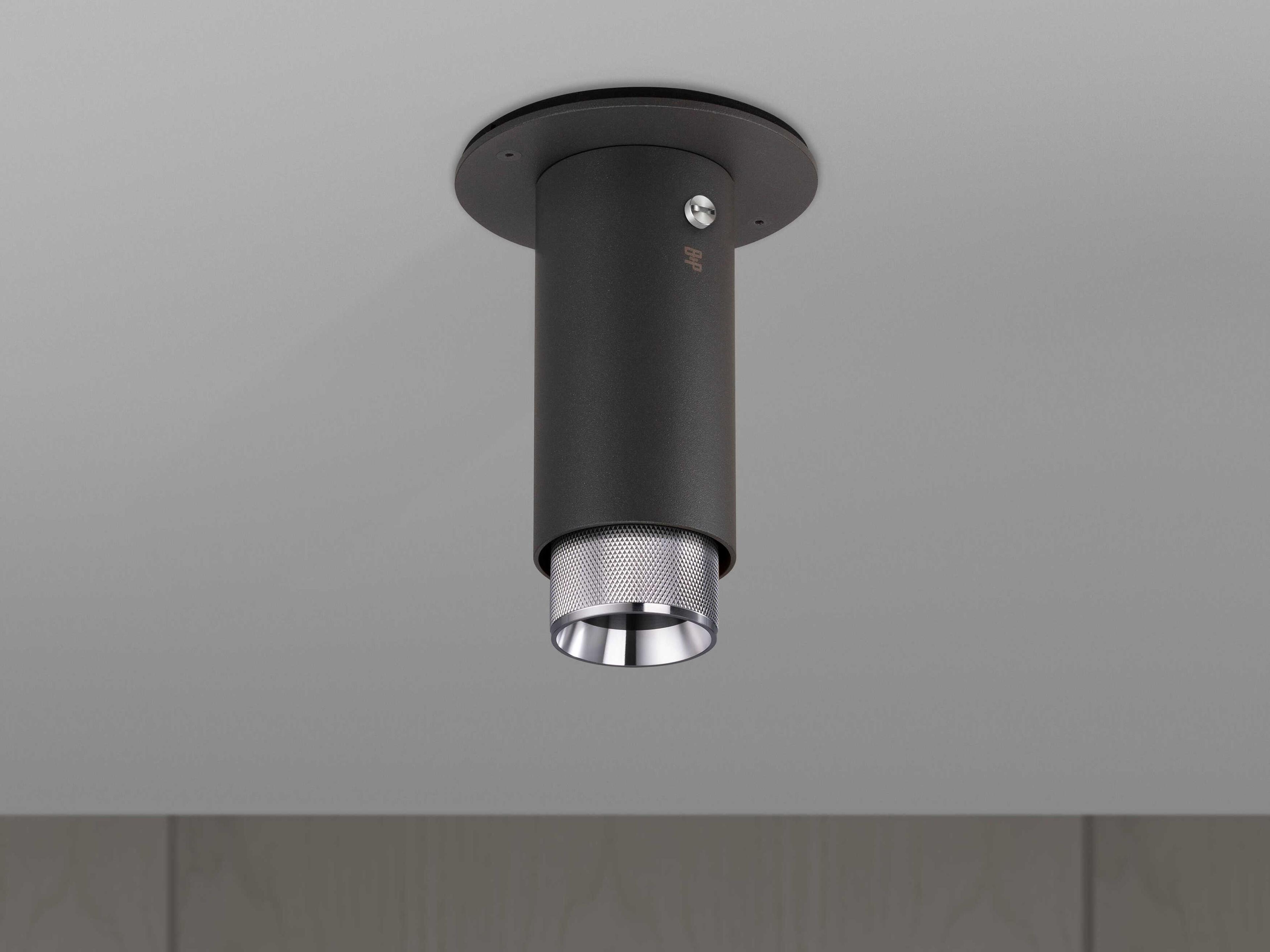 Buster + Punch Exhaust 1-Light Steel Black Cylinder Flush Mount