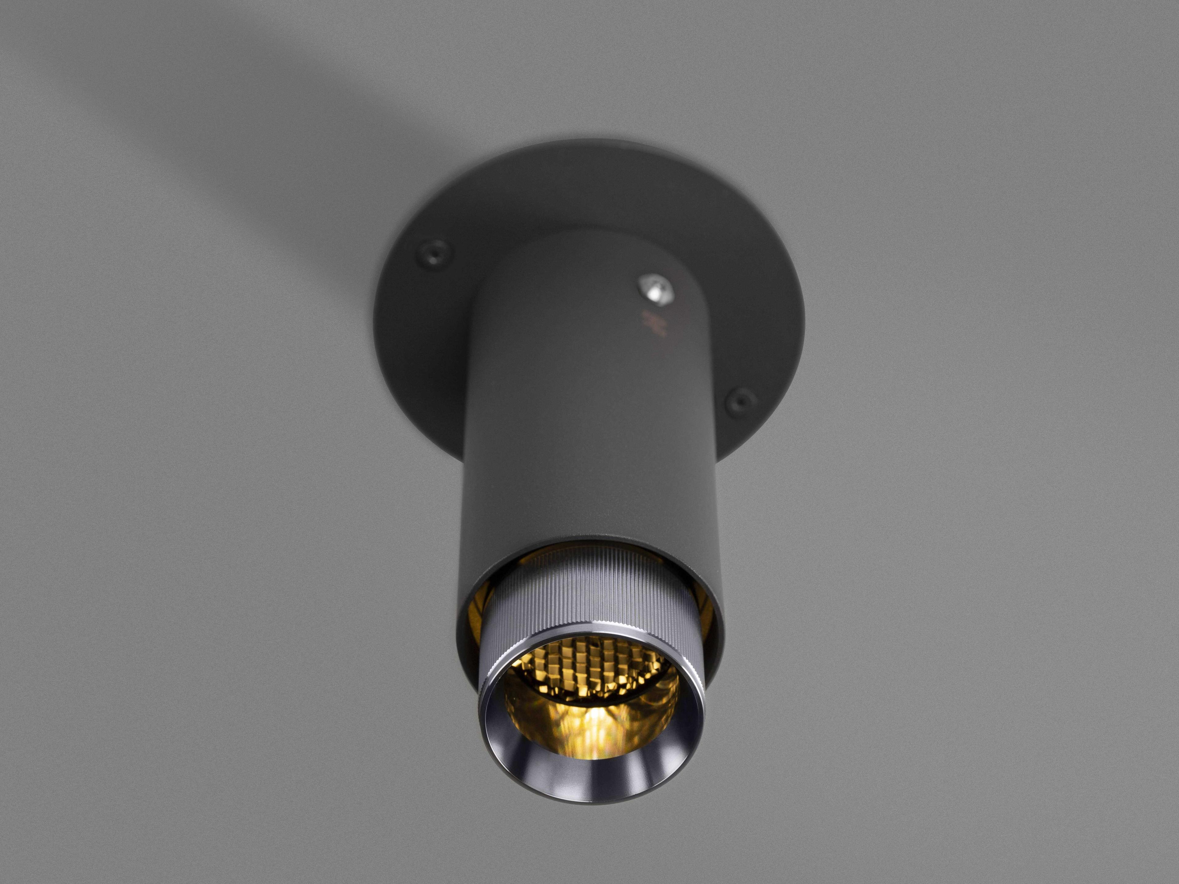 Buster + Punch Exhaust 1-Light Steel Black Cylinder Flush Mount