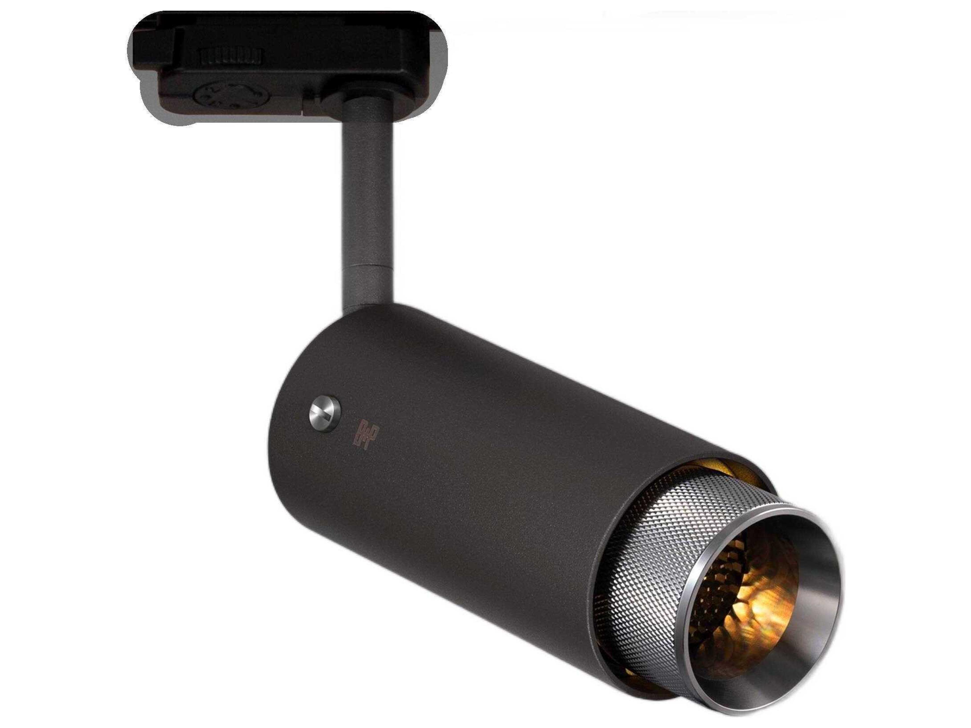 Exhaust 1-Light Steel Black Cylinder Track & Rail Light