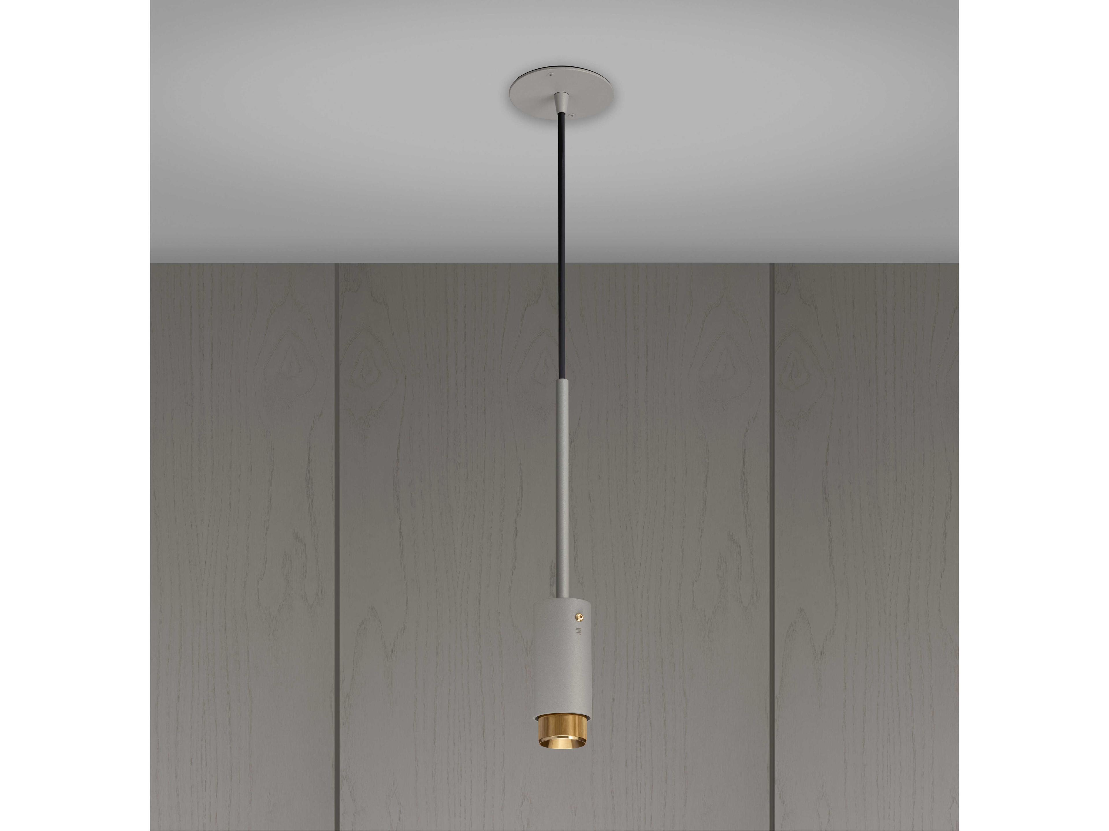Buster + Punch Exhaust 1-Light Brass Gray Cylinder Mini Pendant