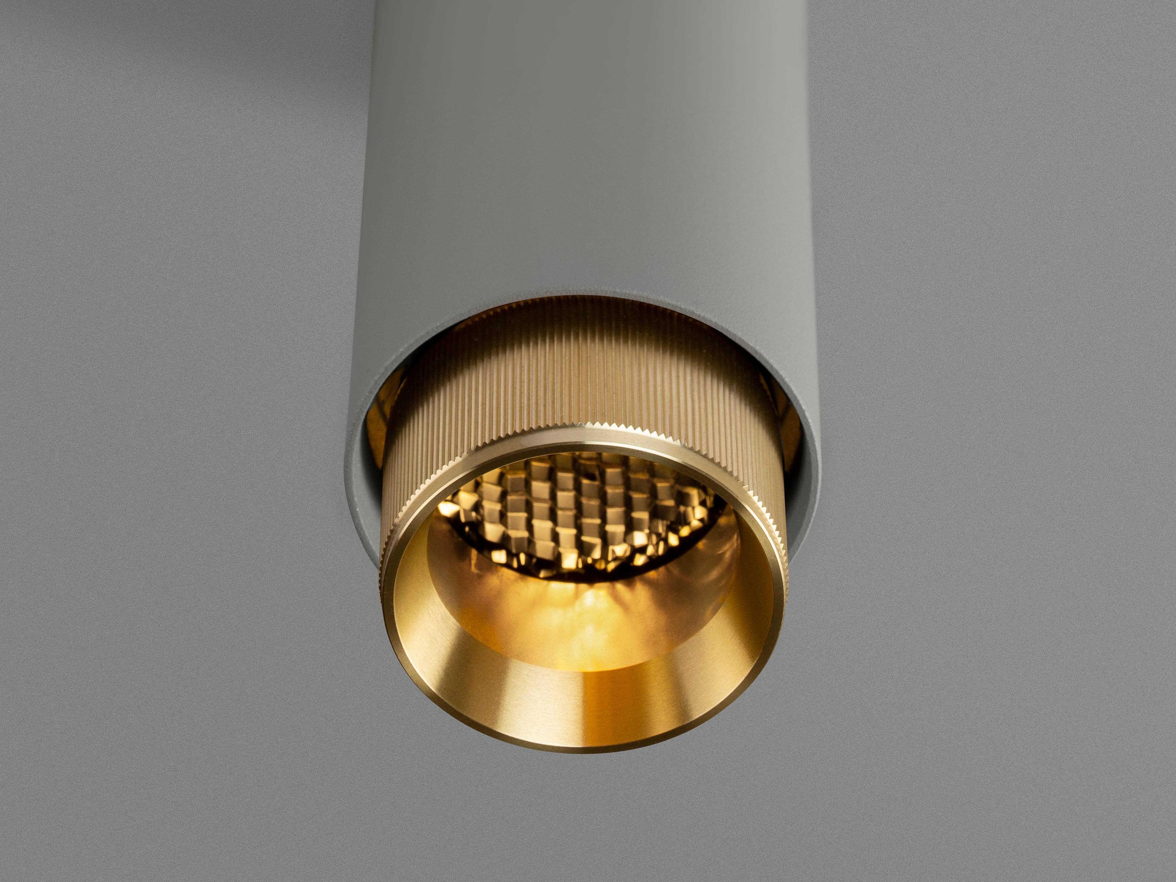 Buster + Punch Exhaust 1-Light Brass Gray Cylinder Mini Pendant