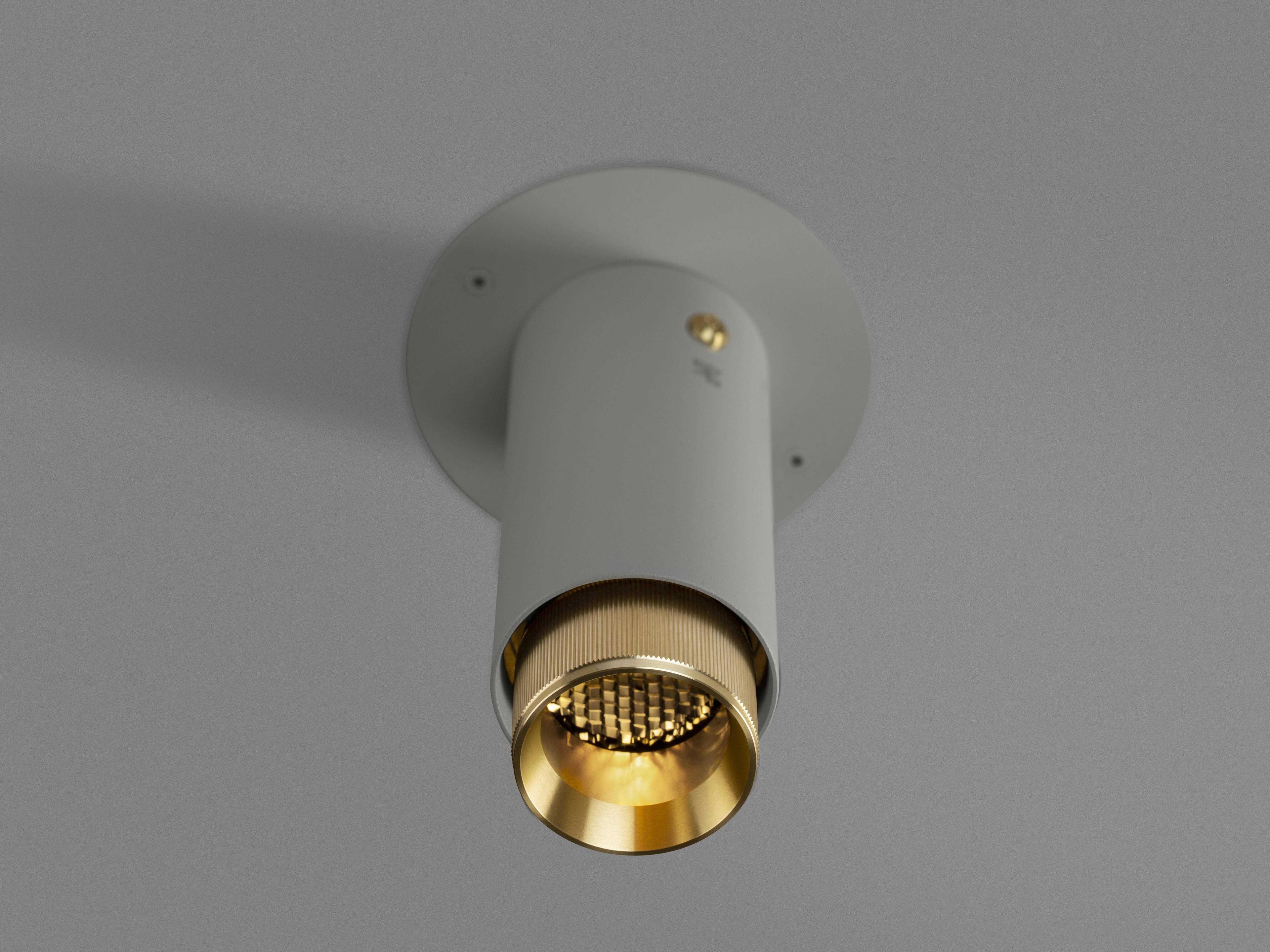 Buster + Punch Exhaust 1-Light Brass Gray Cylinder Flush Mount