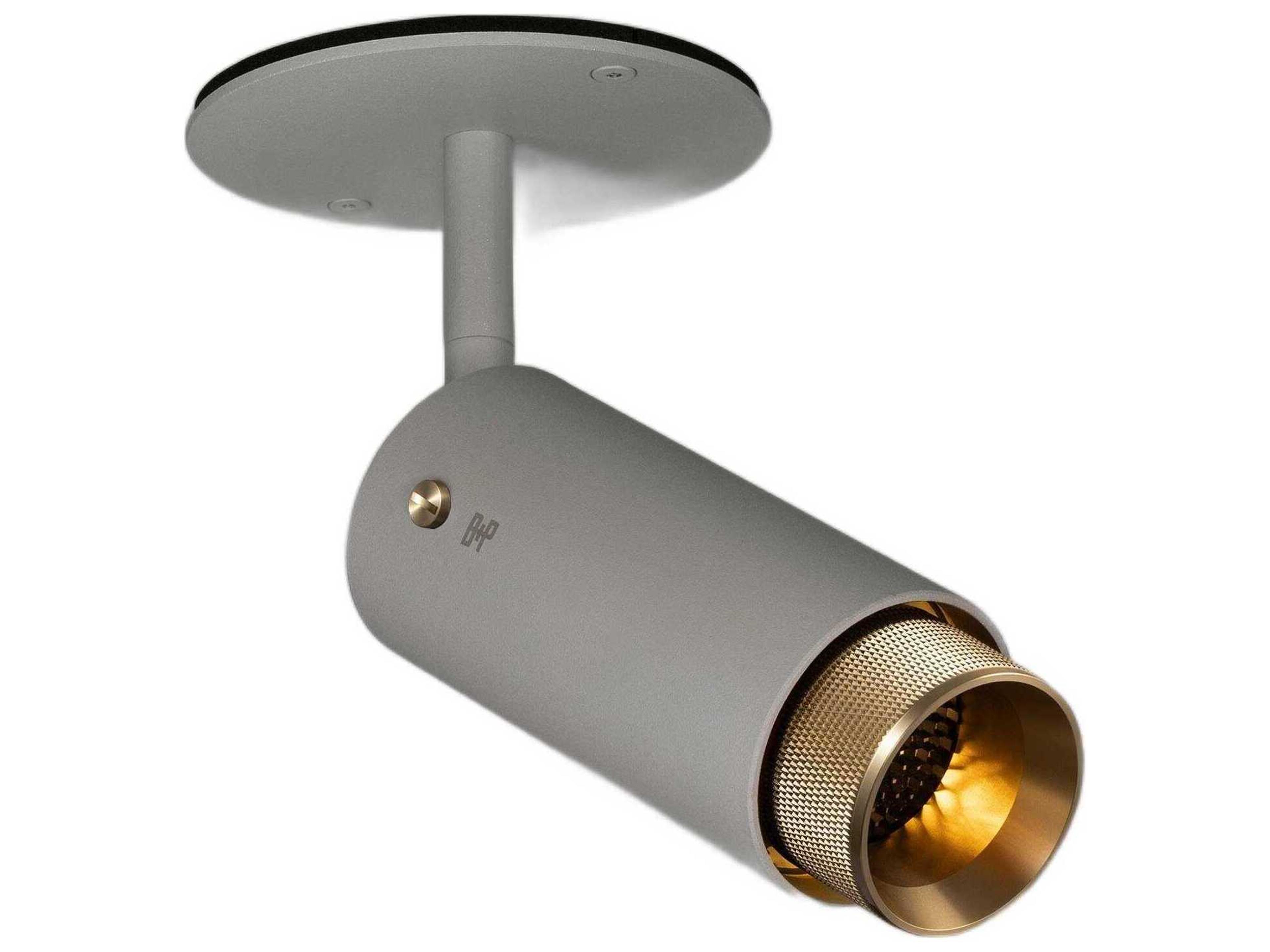 Exhaust 1-Light Brass Gray Cylinder Spot Light