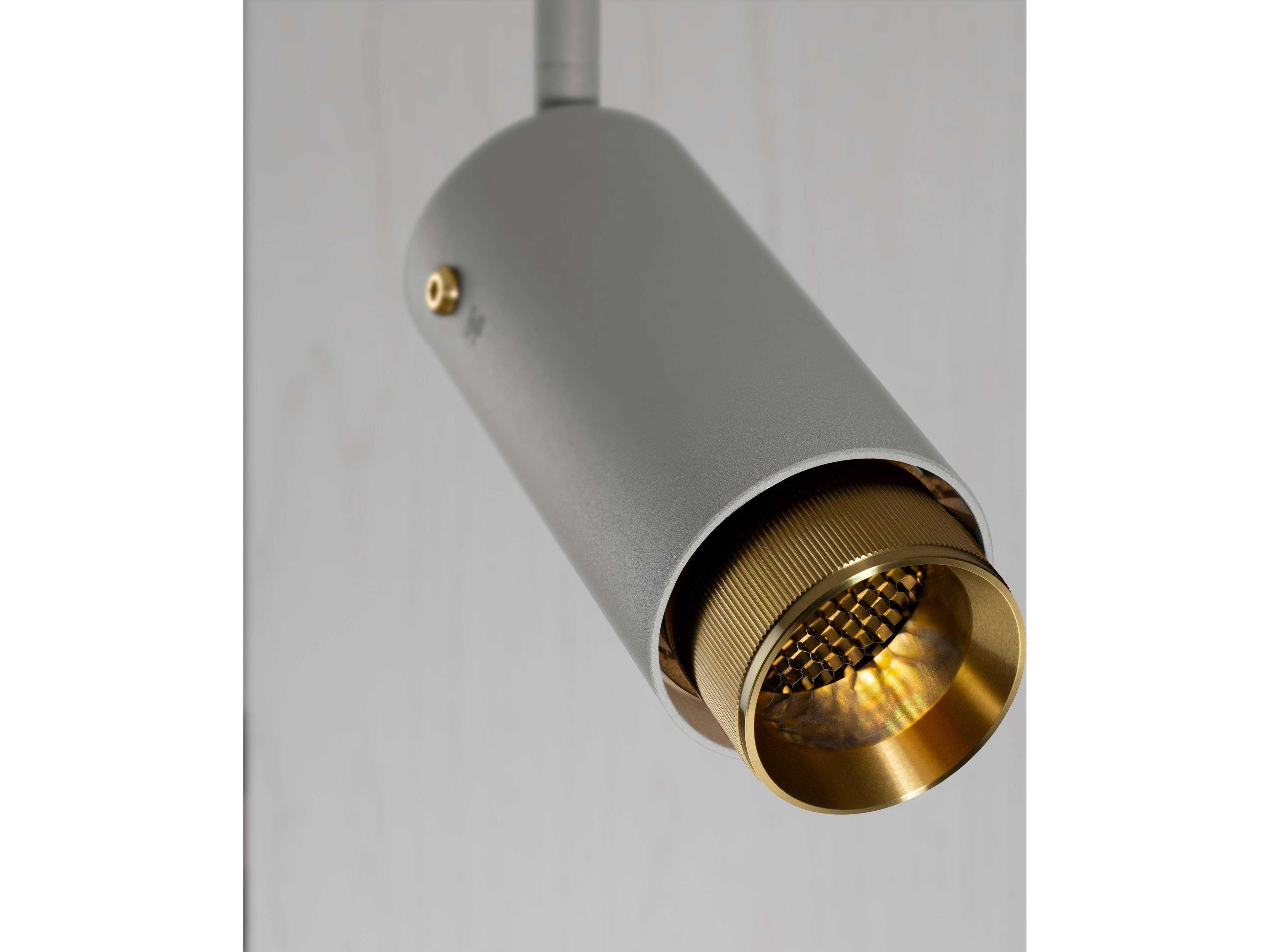 Buster + Punch Exhaust 1-Light Brass Gray Cylinder Spot Light