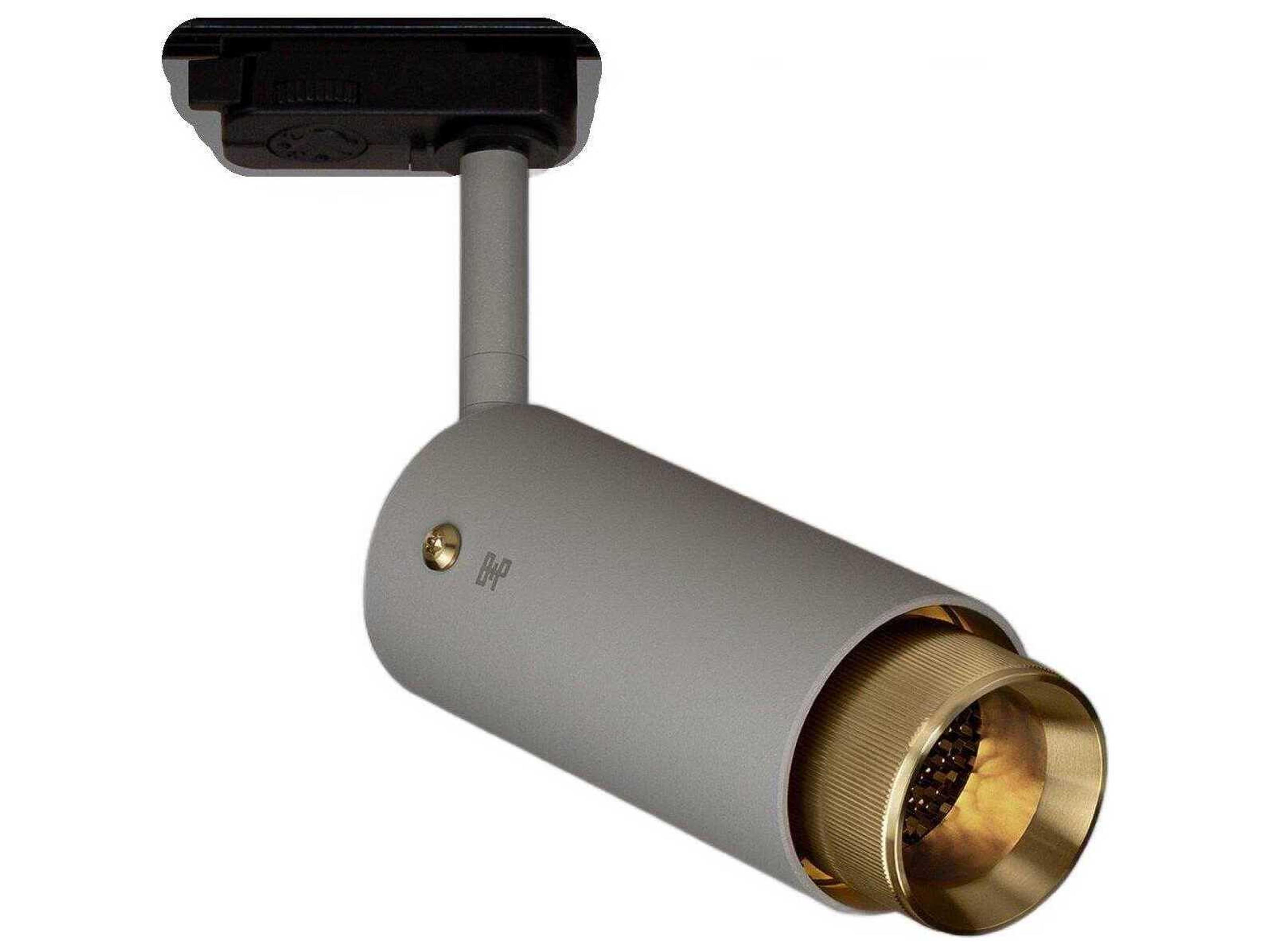 Buster + Punch Exhaust 1-Light Brass Gray Cylinder Track & Rail Light