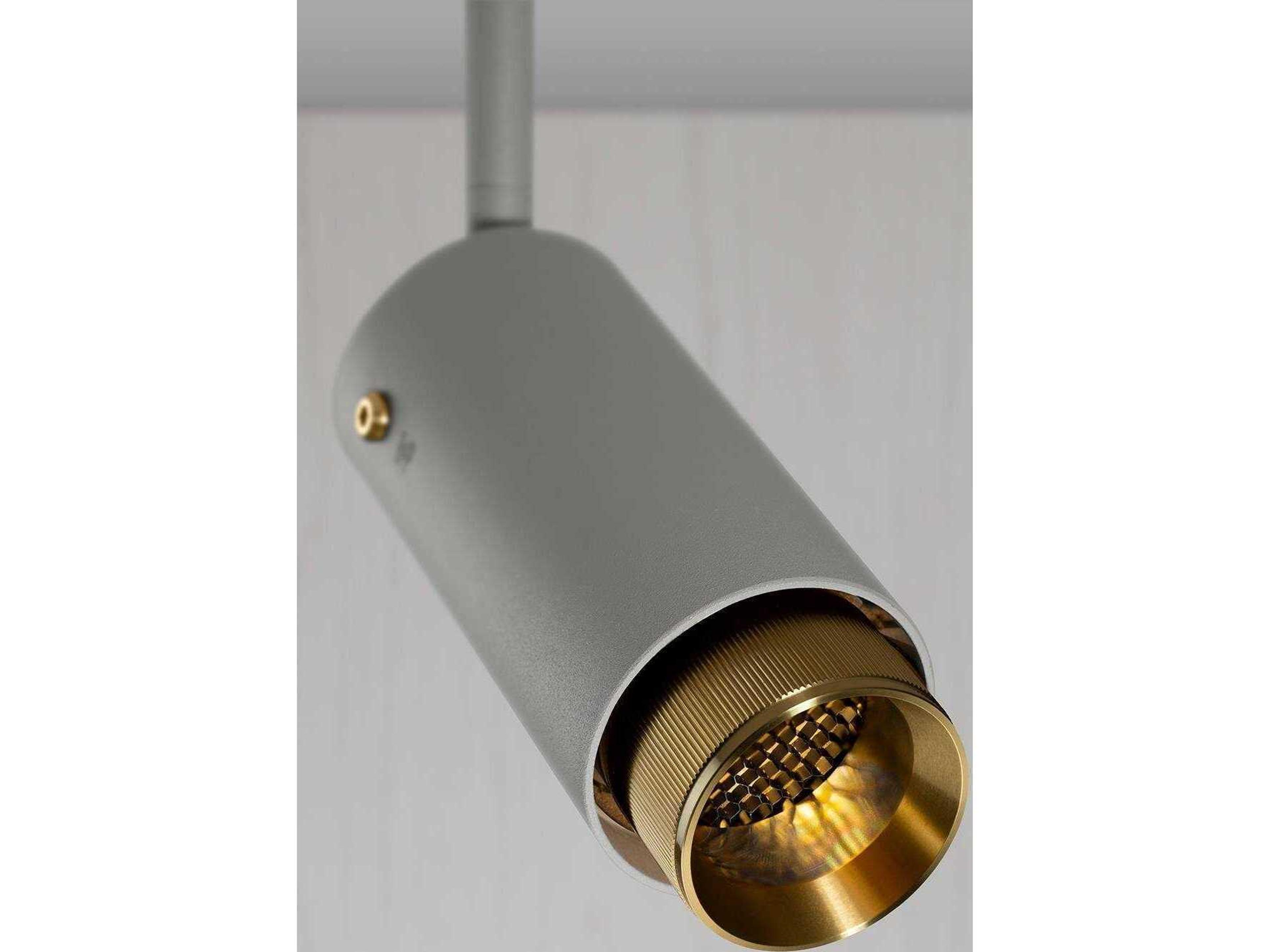 Buster + Punch Exhaust 1-Light Brass Gray Cylinder Track & Rail Light