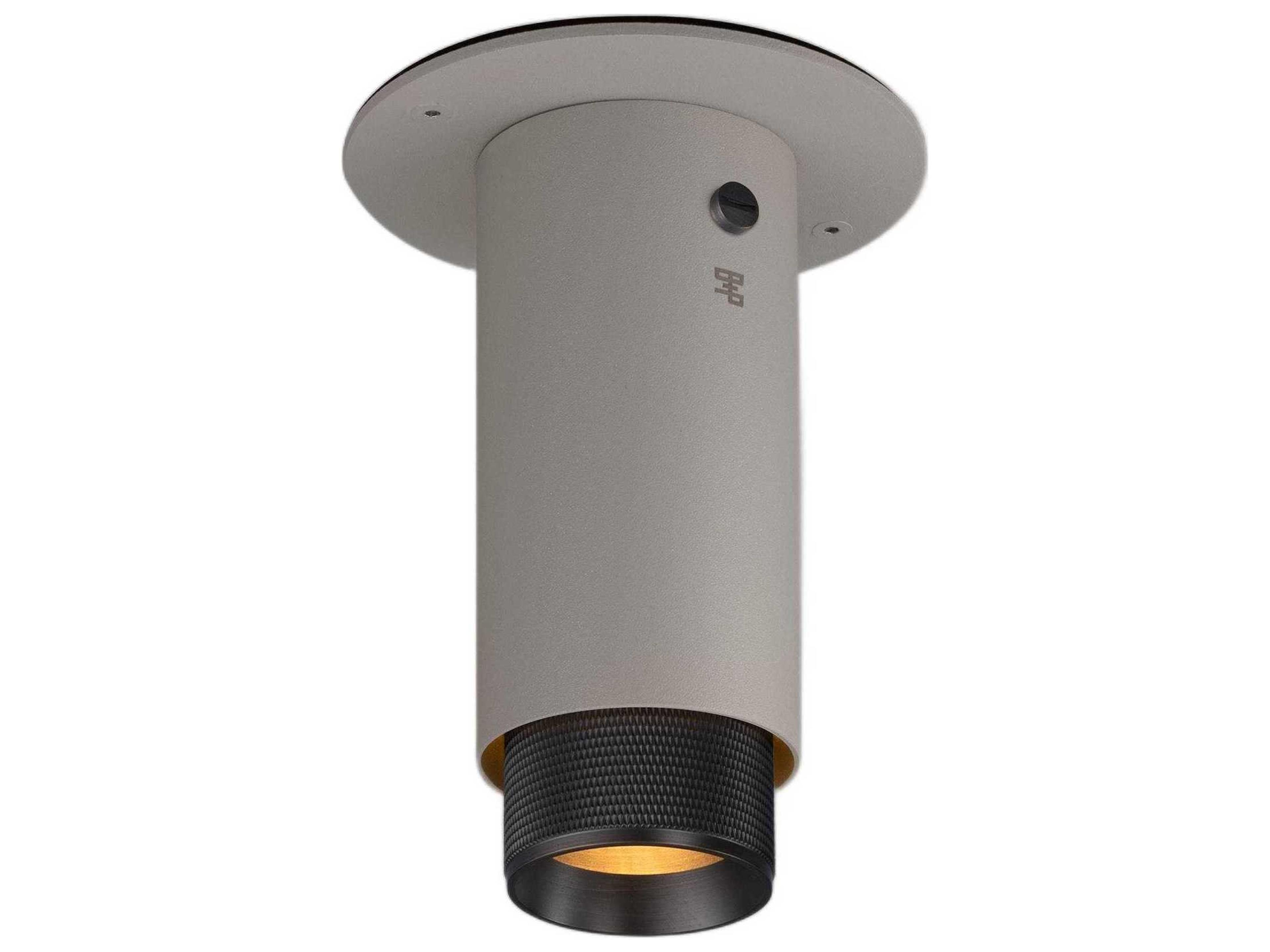Exhaust 1-Light Smoked Bronze Gray Cylinder Flush Mount