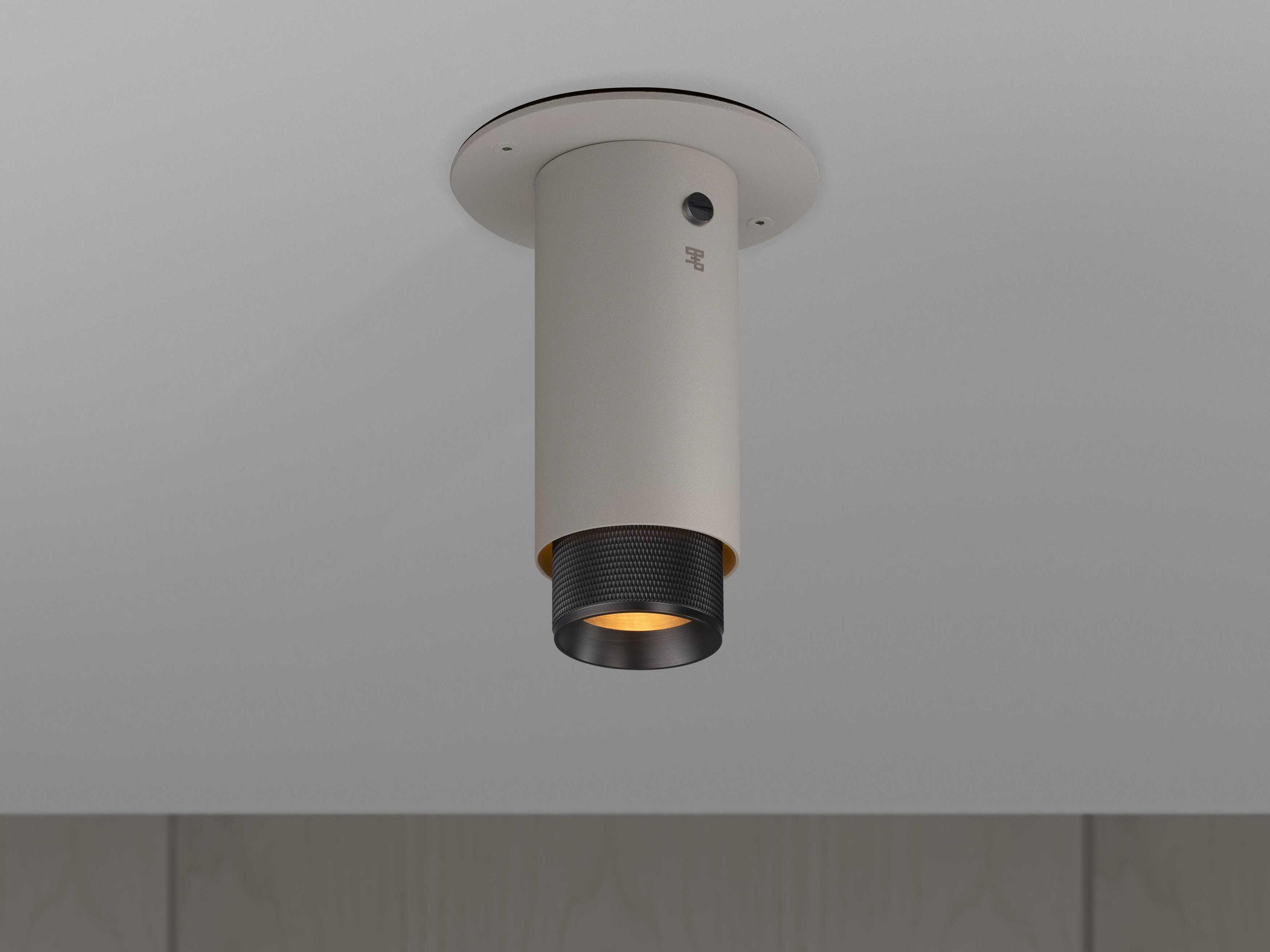 Buster + Punch Exhaust 1-Light Smoked Bronze Gray Cylinder Flush Mount