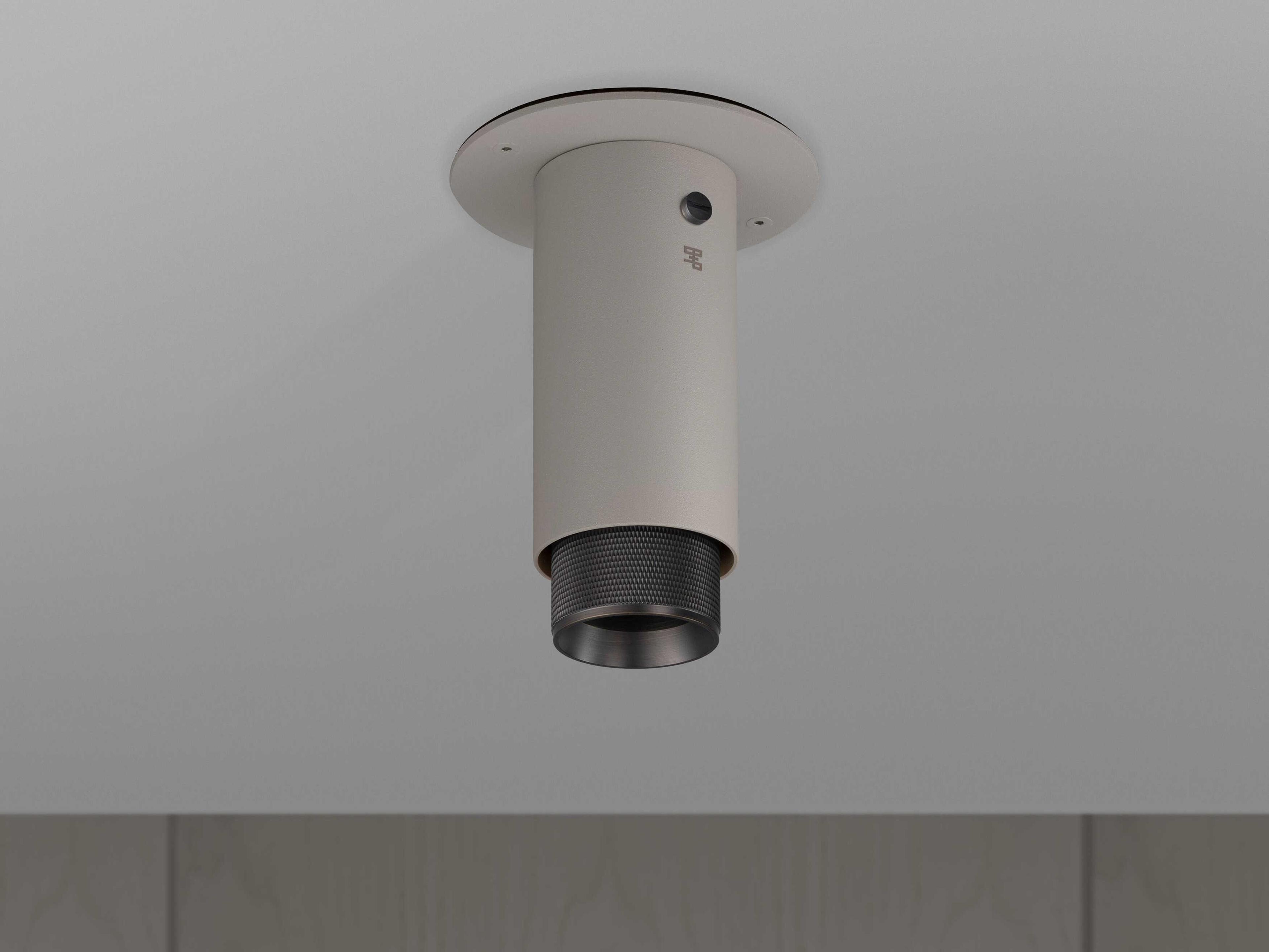 Buster + Punch Exhaust 1-Light Smoked Bronze Gray Cylinder Flush Mount