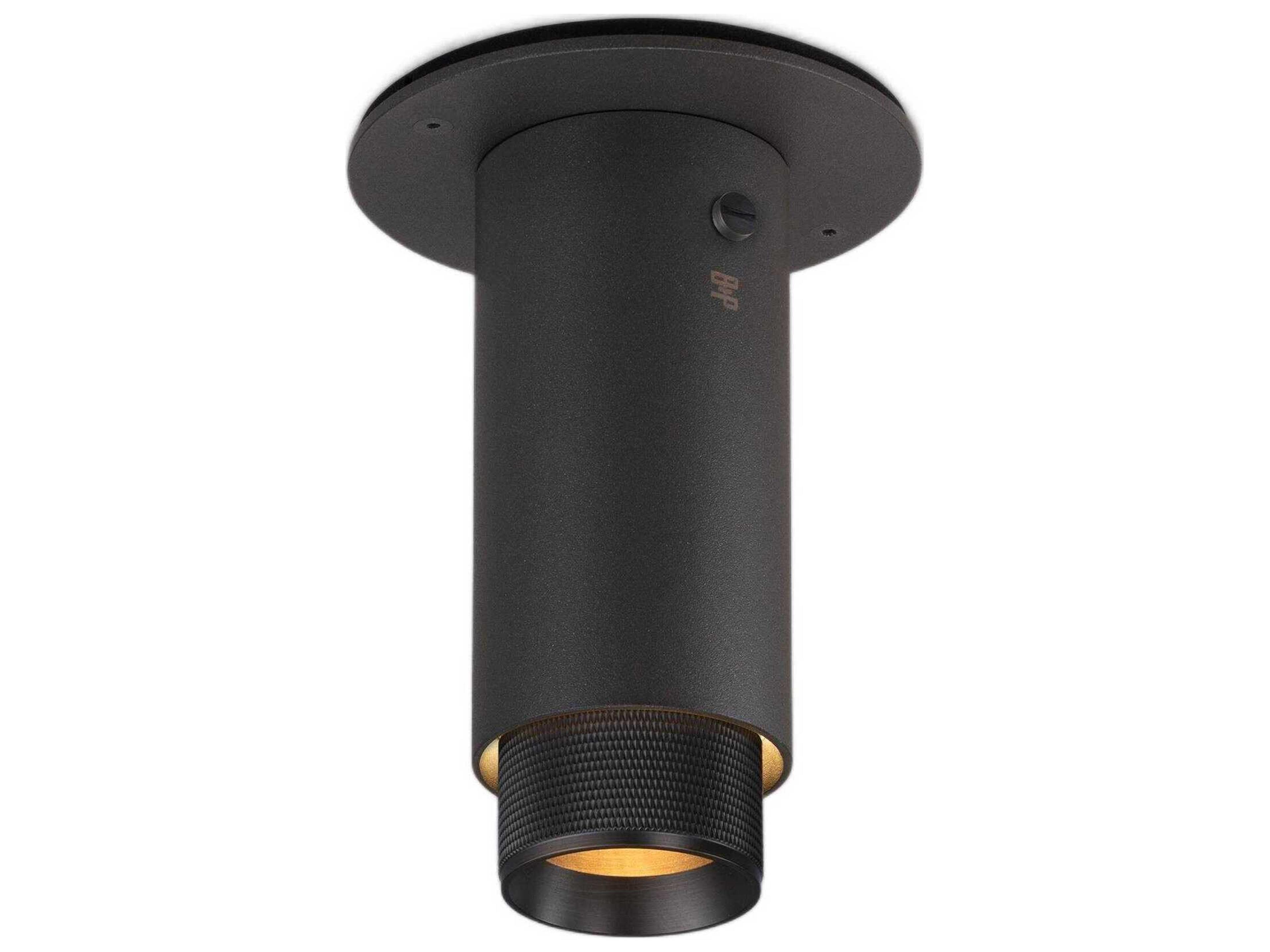 Exhaust 1-Light Smoked Bronze Cylinder Flush Mount