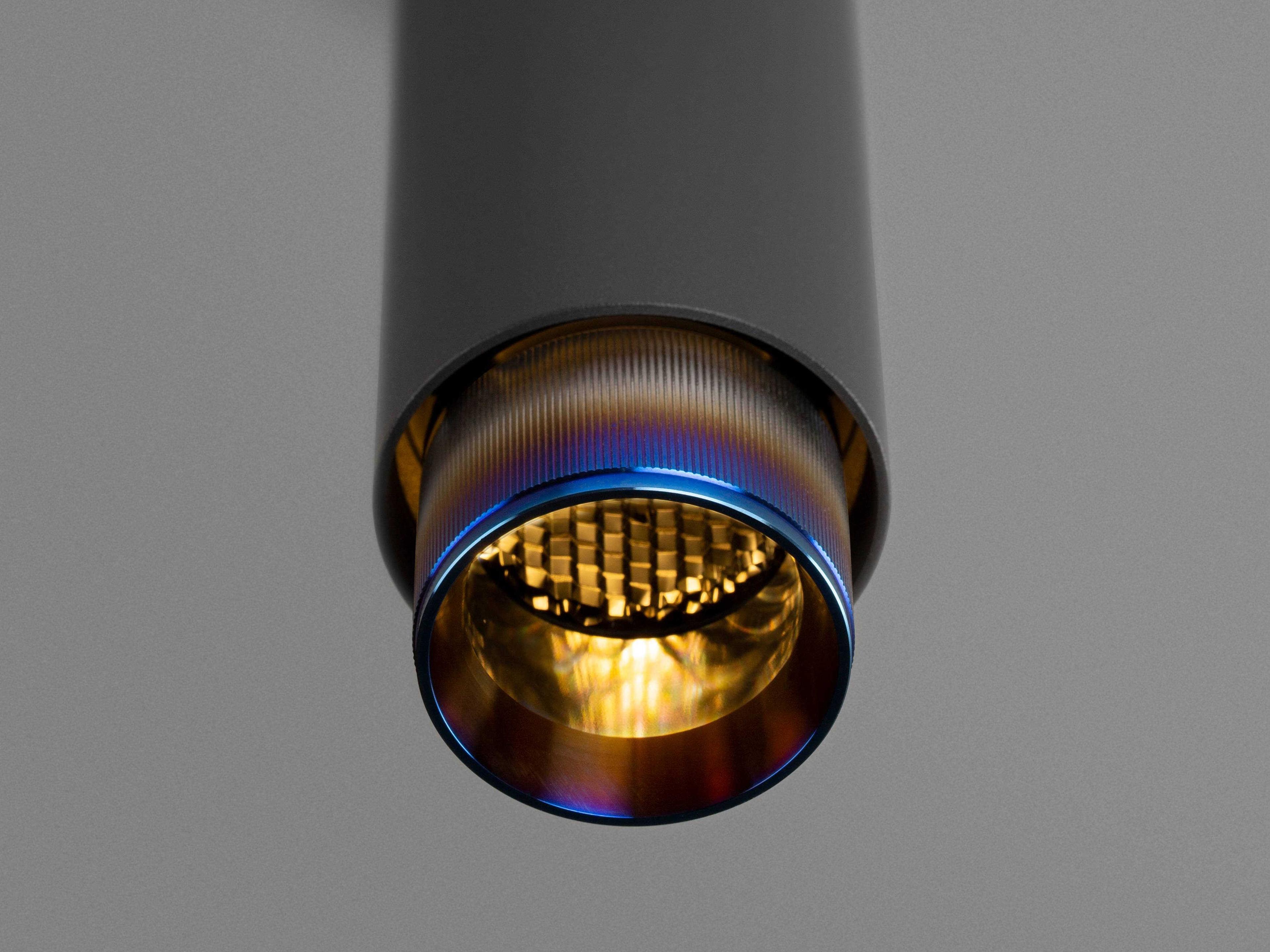 Buster + Punch Exhaust 1-Light Burnt Steel Black Cylinder Mini Pendant