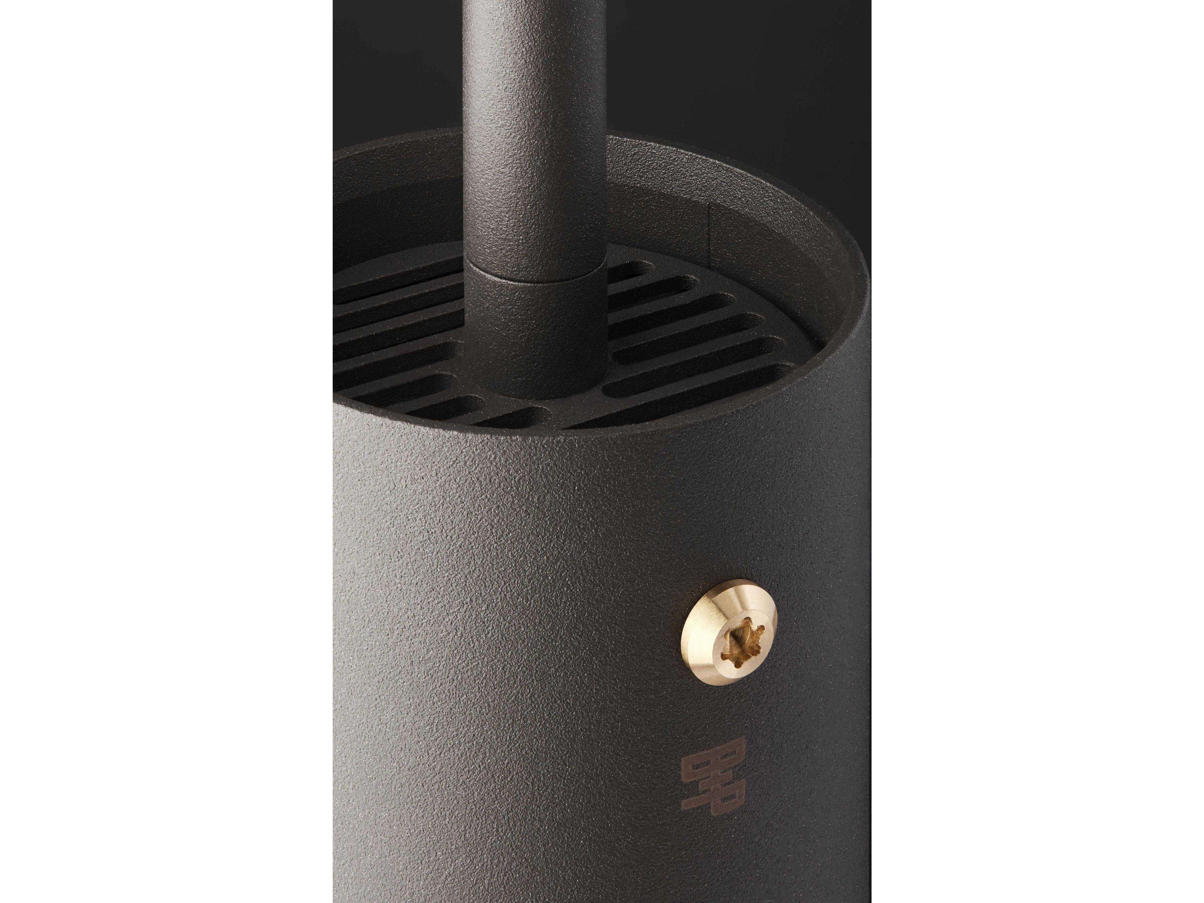 Buster + Punch Exhaust 1-Light Burnt Steel Black Cylinder Mini Pendant