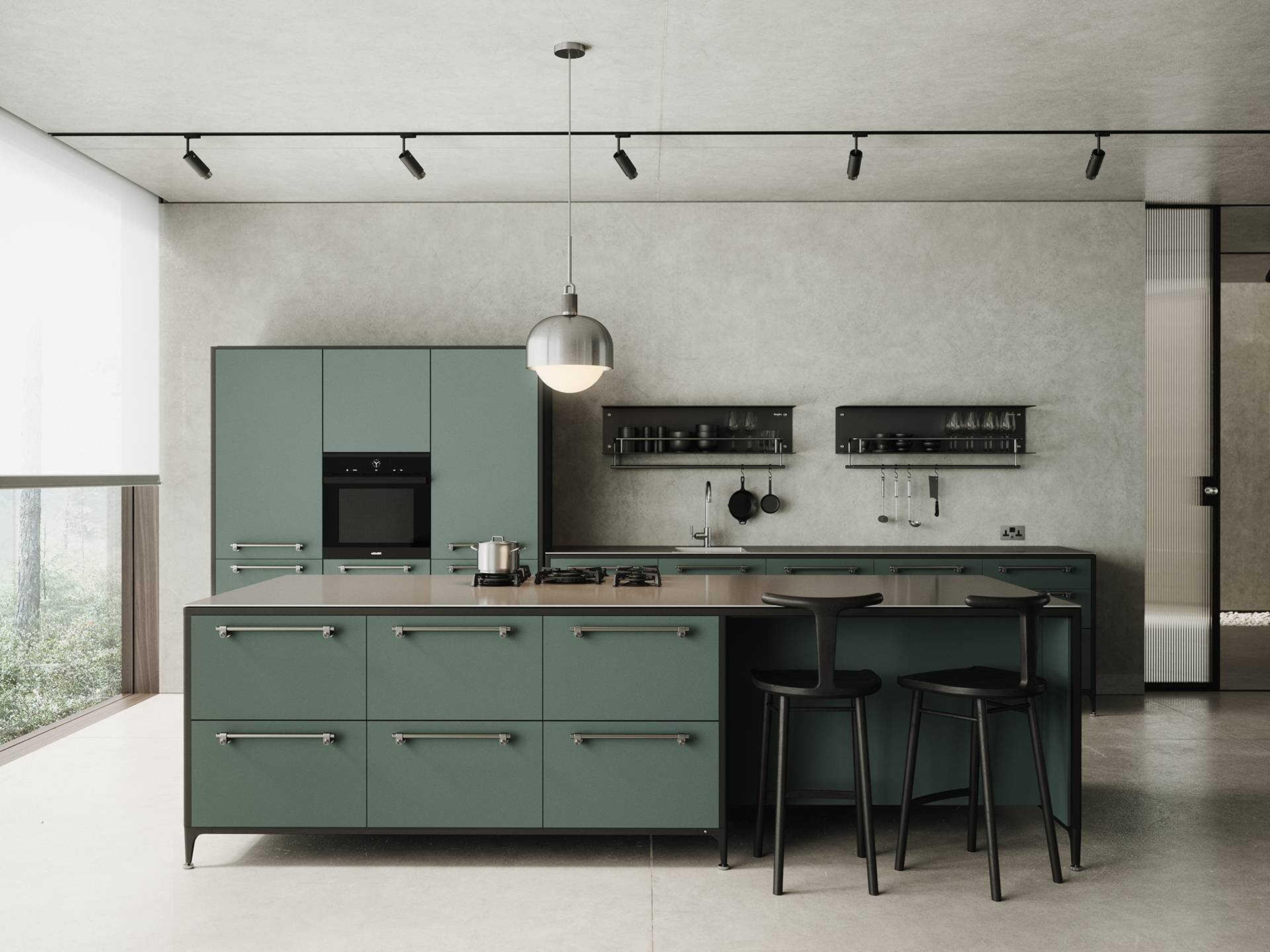 Buster + Punch Exhaust 1-Light Burnt Steel Black Cylinder Track & Rail Light