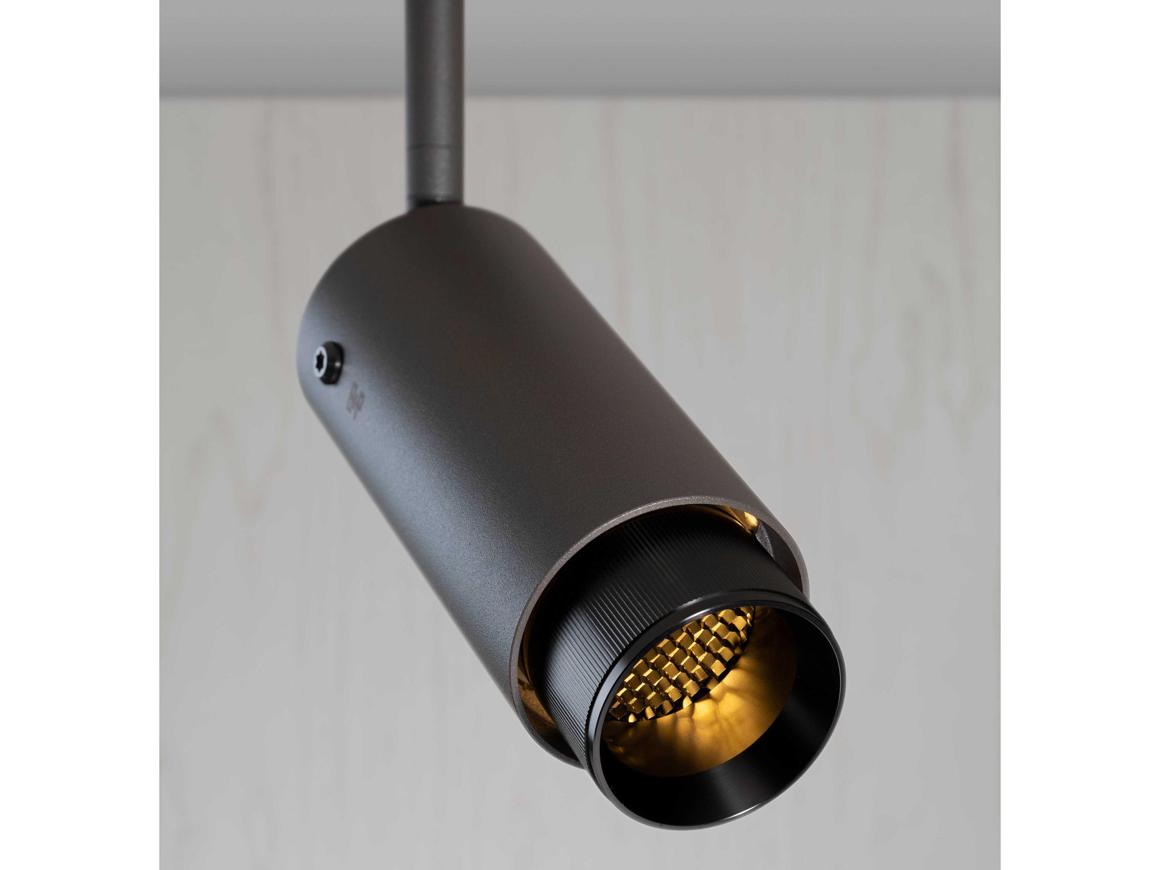 Buster + Punch Exhaust 1-Light Gun Metal Black Cylinder Spot Light